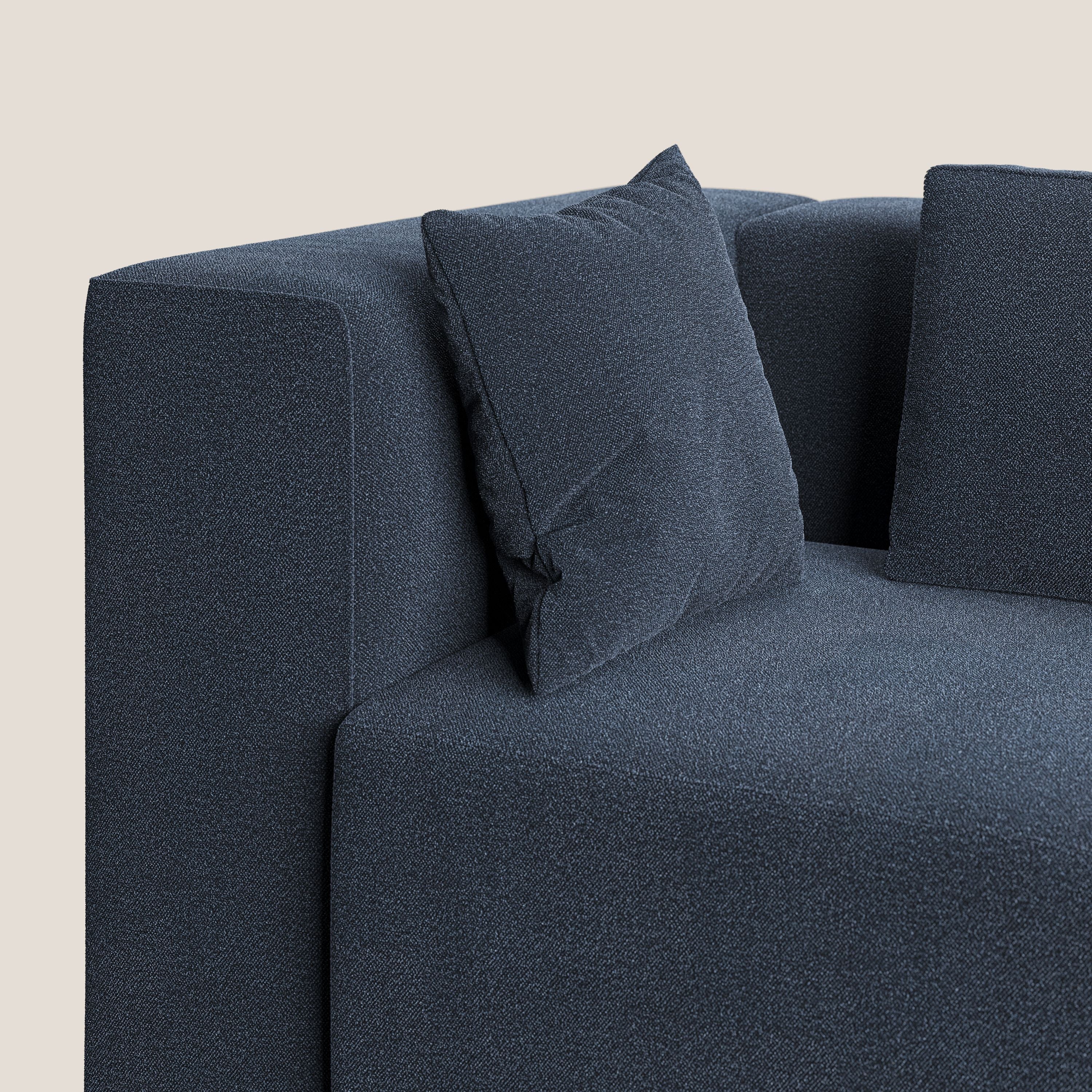 Nettuno divano moderno componibile in morbido tessuto bouclè T07 blu - divani.store