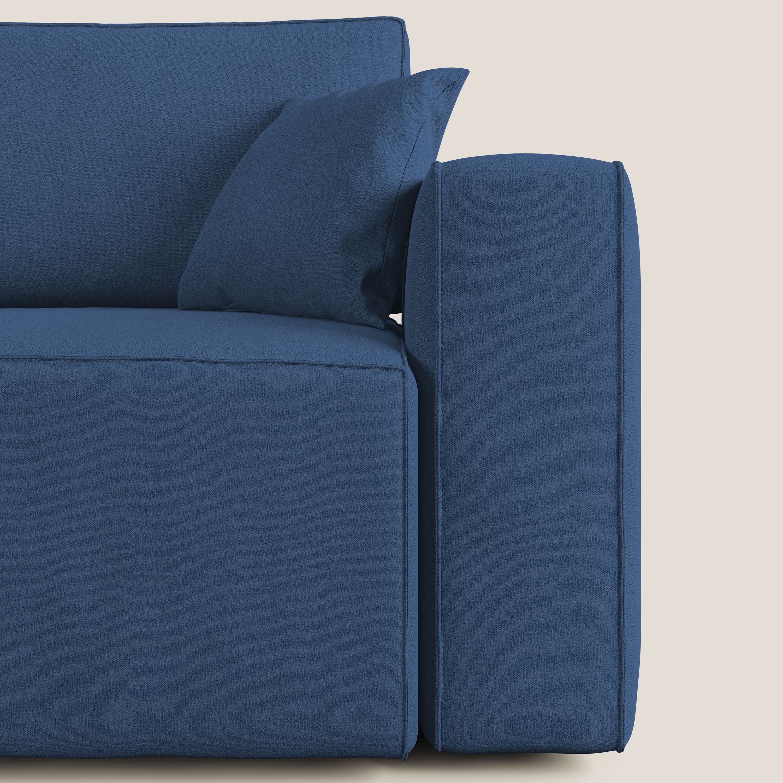 Morfeo divano con sedute estraibili in morbido tessuto impermeabile T02 blu - divani.store