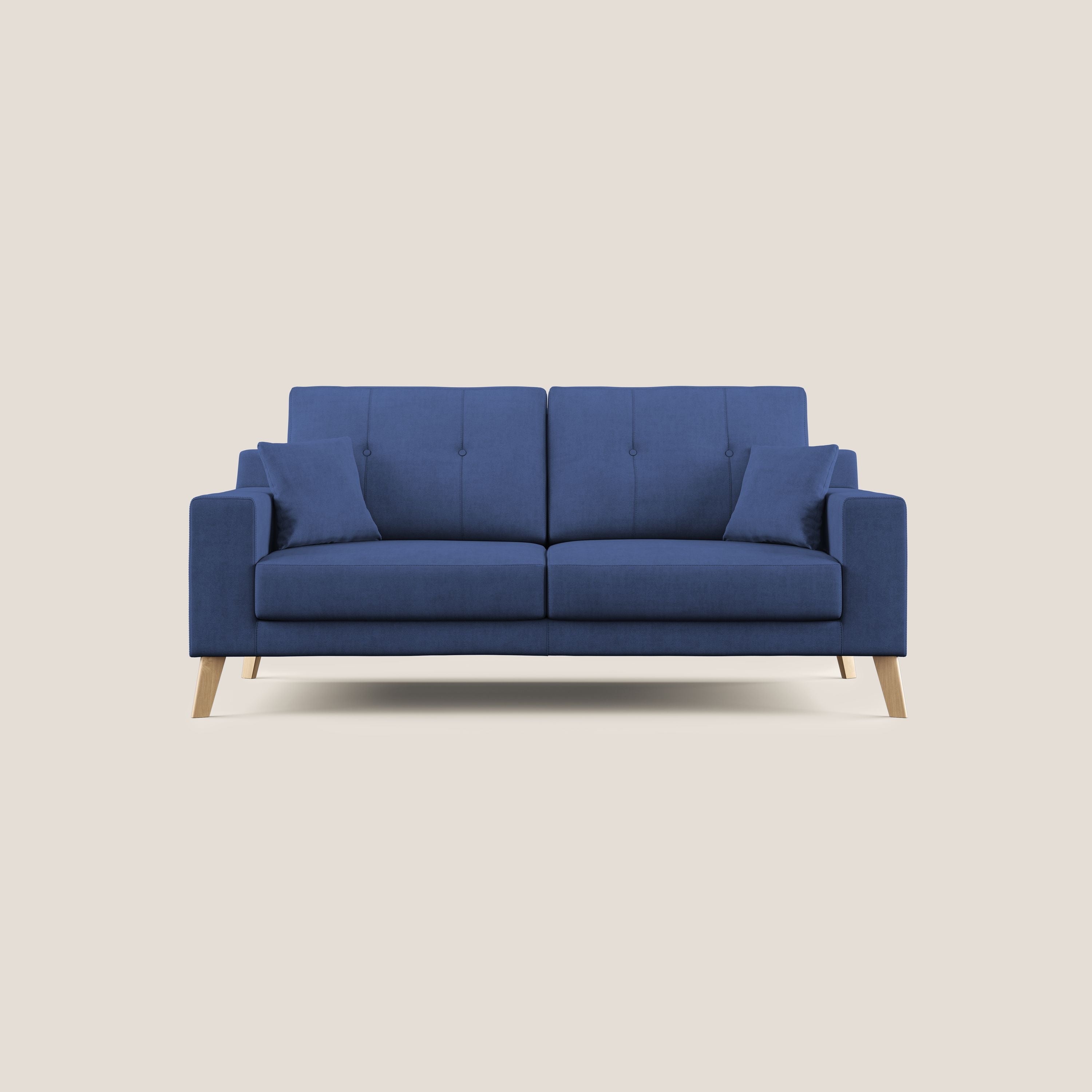 Danish divano moderno in tessuto morbido impermeabile T02 blu - divani.store
