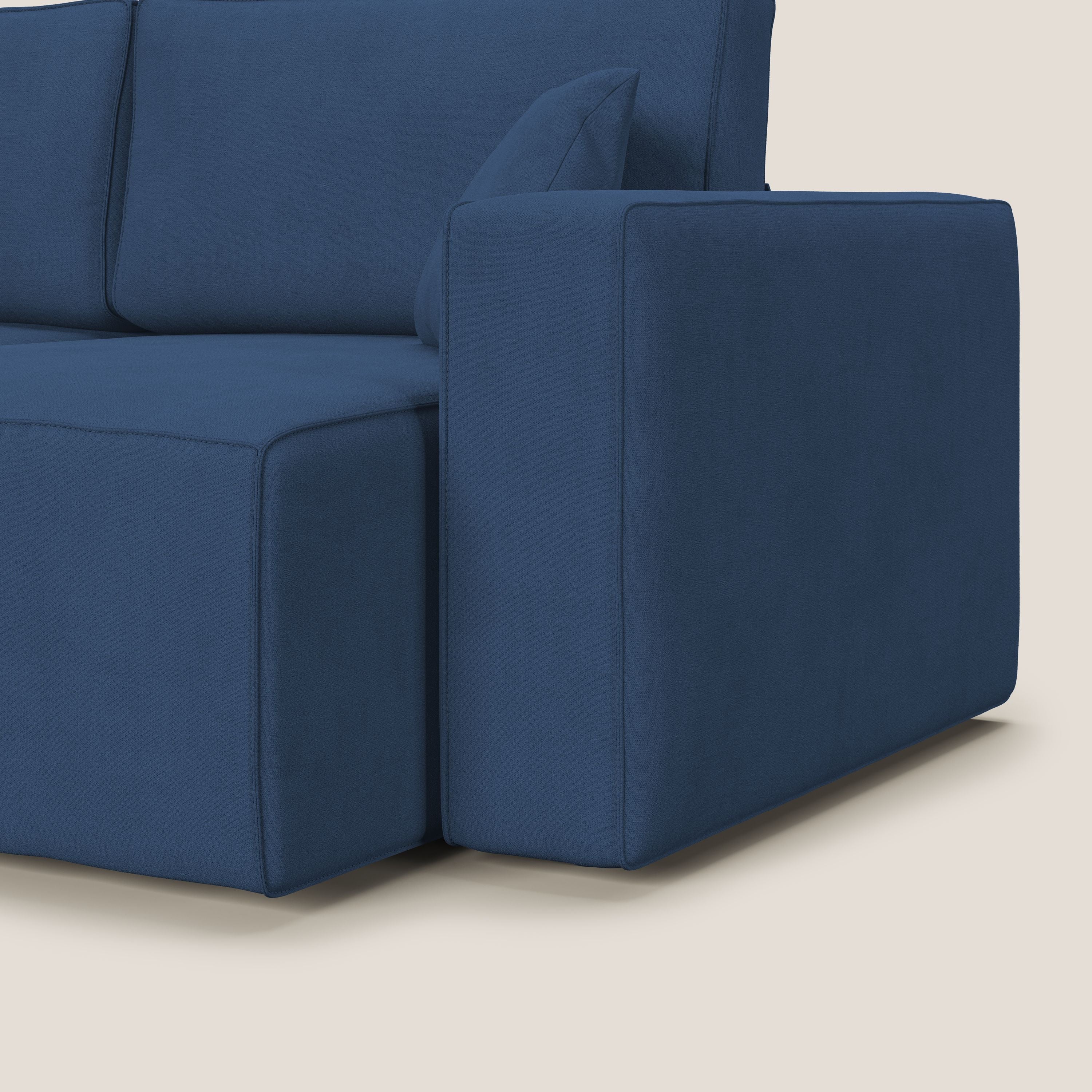 Morfeo divano con sedute estraibili in morbido tessuto impermeabile T02 blu - divani.store