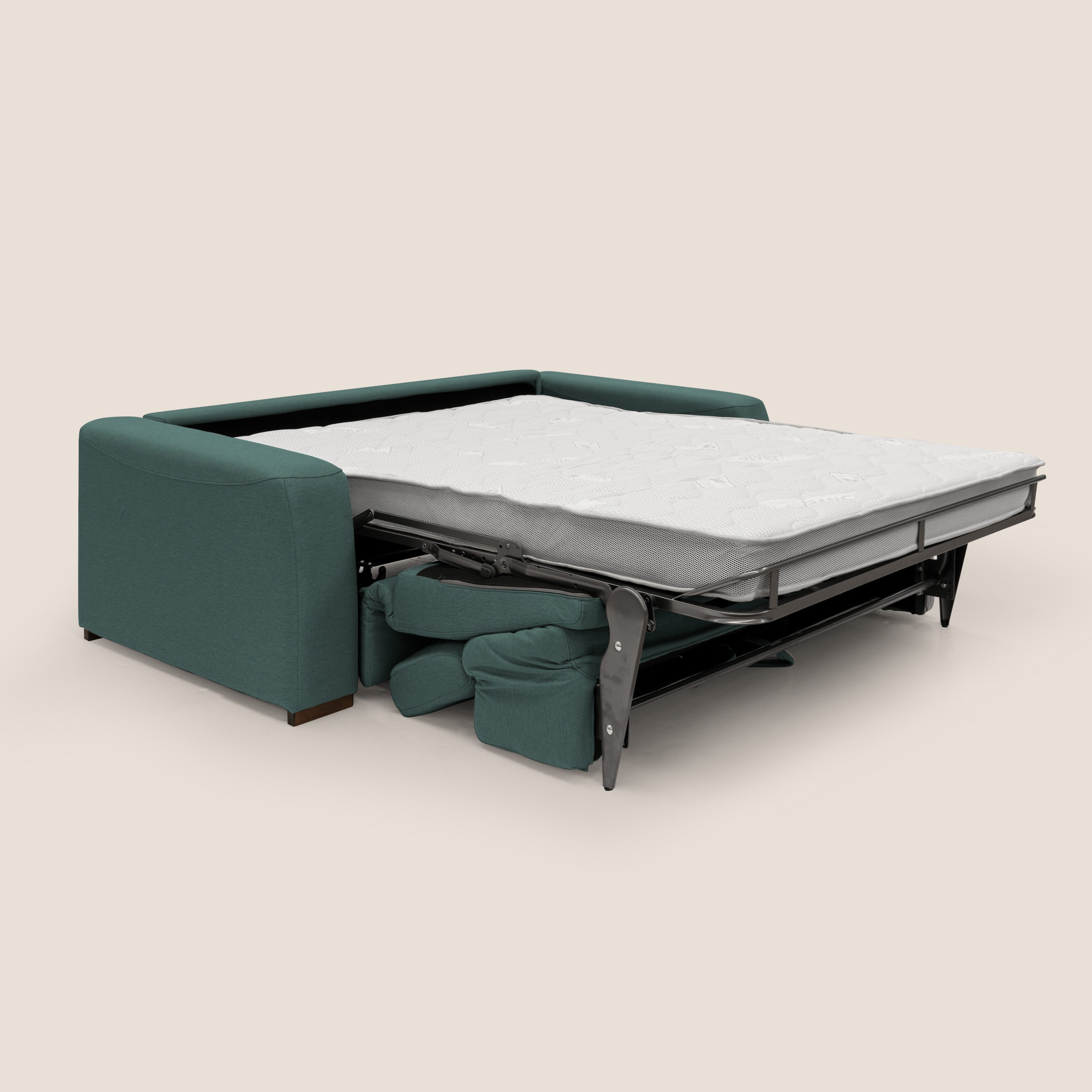 Poseidon divano letto + relax elettrico in tessuto smacchiabile impermeabile T05 verde - divani.store