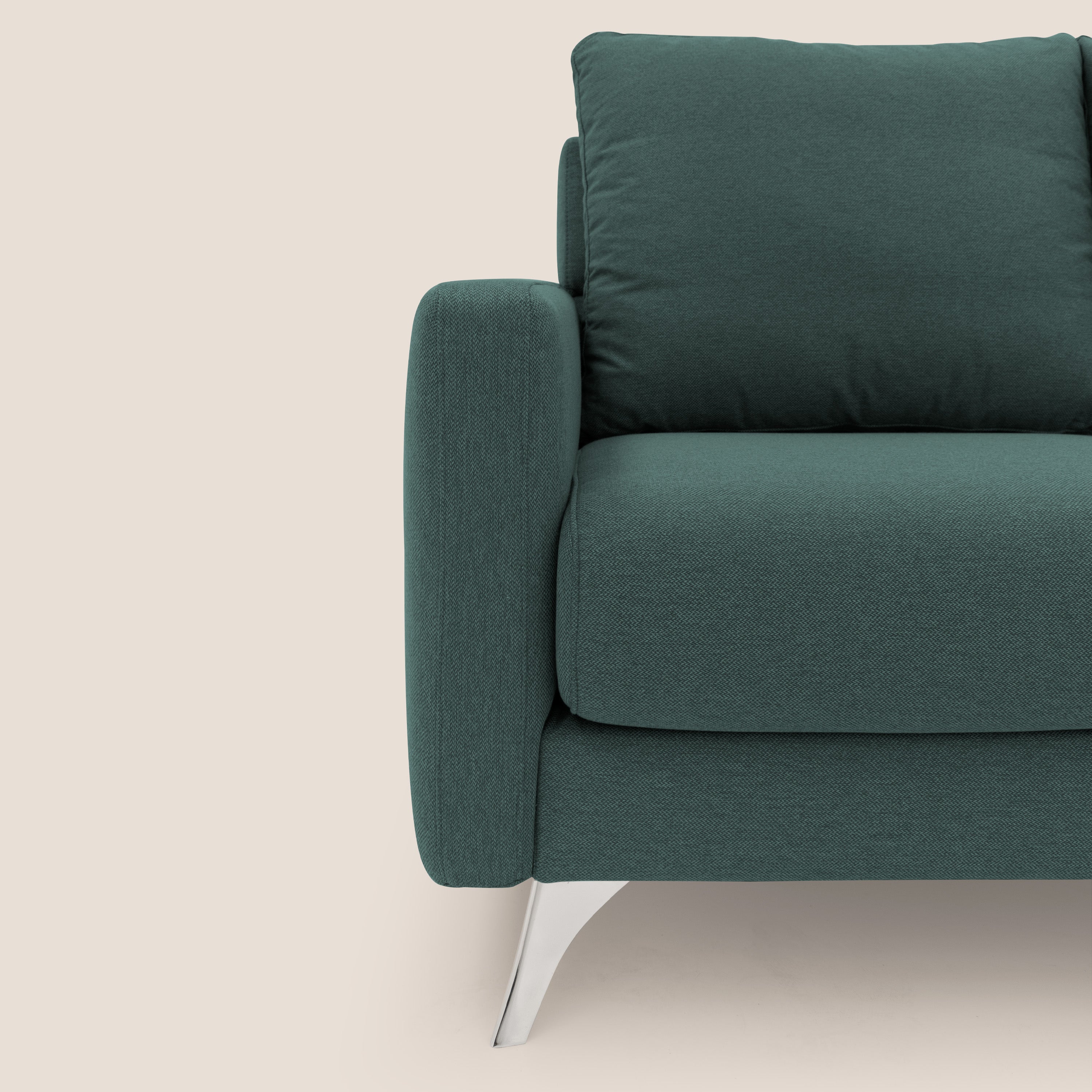 Klimt Divano angolare con sedute scorrevoli in tessuto morbido smacchiabile T05 verde - divani.store