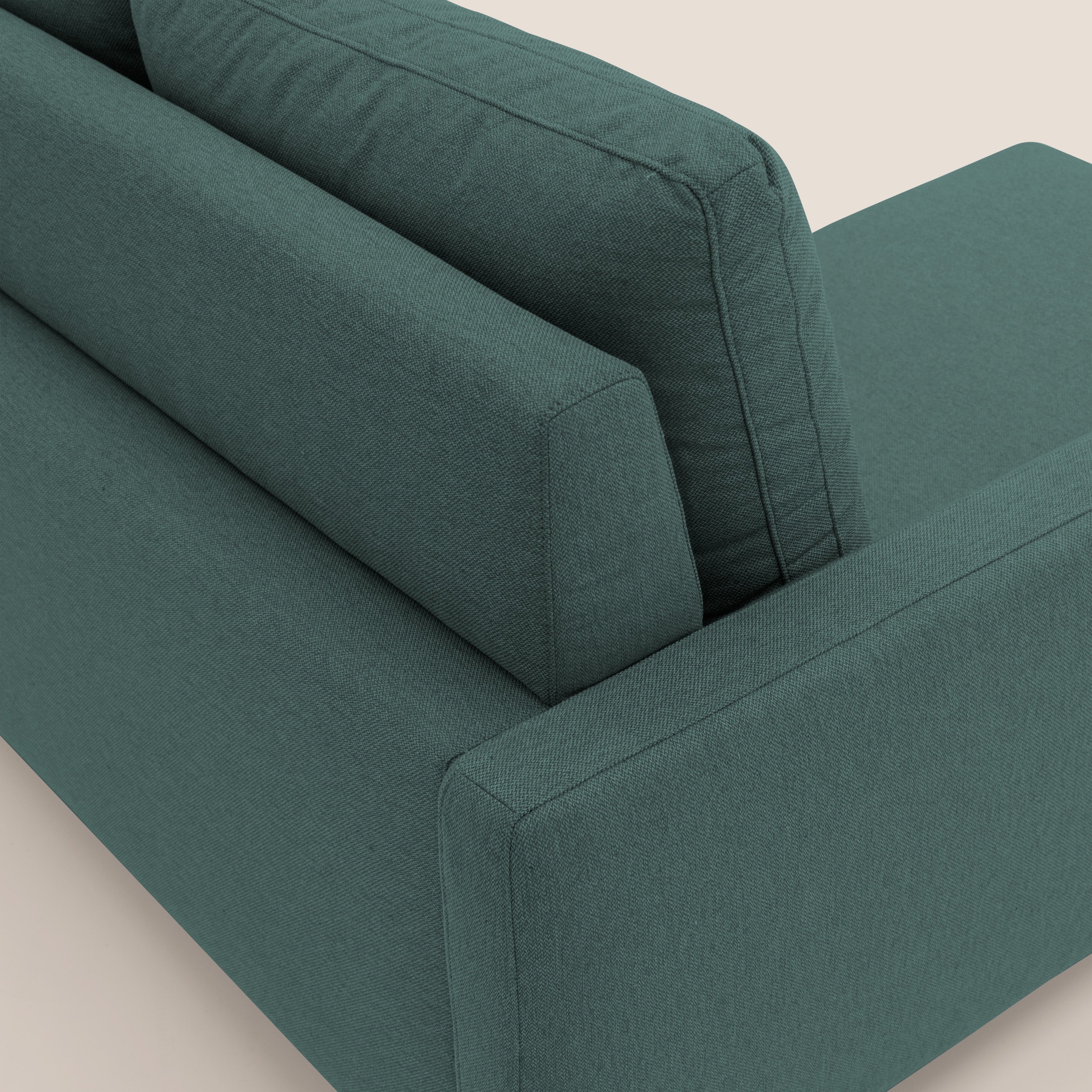 Klimt Divano angolare con sedute scorrevoli in tessuto morbido smacchiabile T05 verde - divani.store