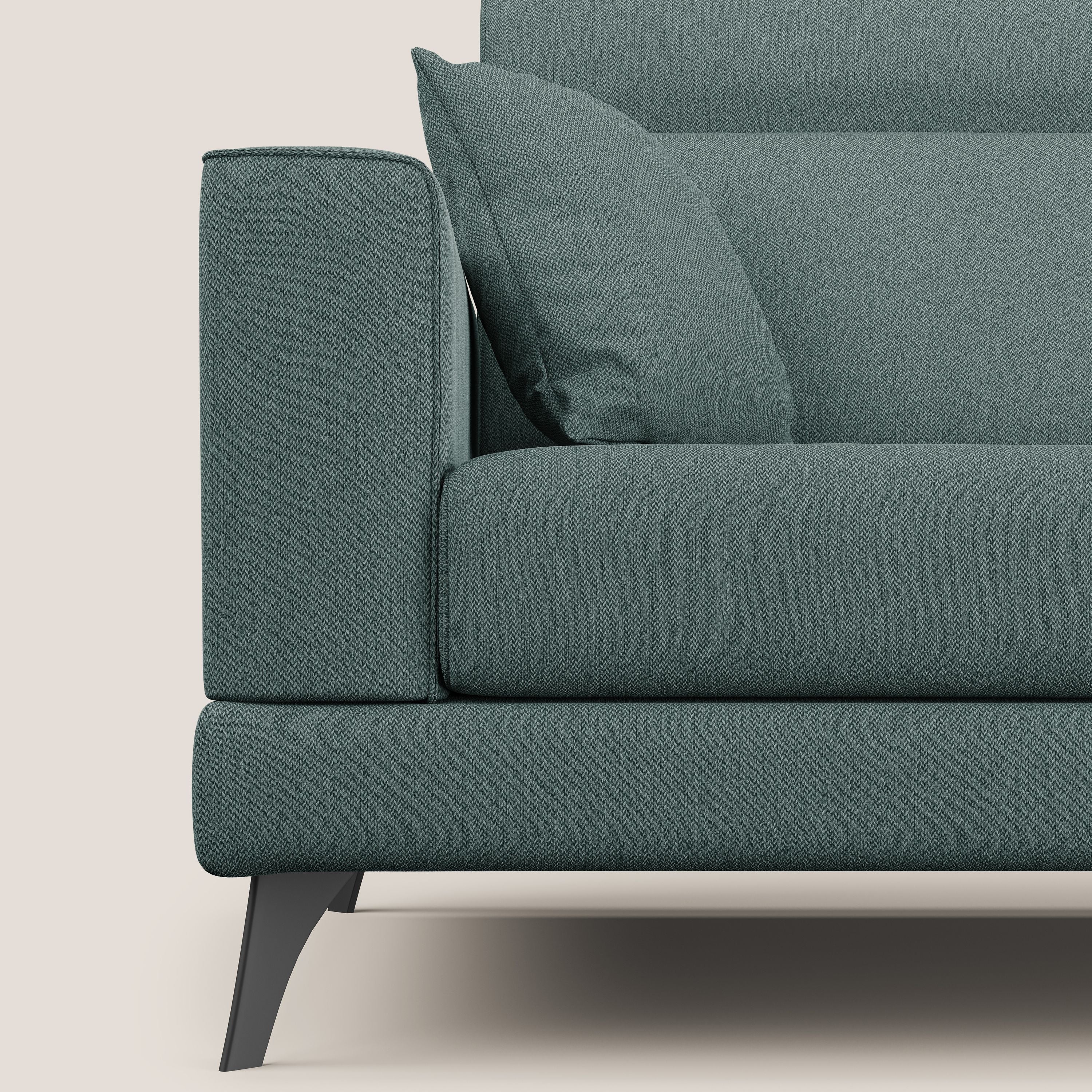 Slide Divano con schienali traslanti e poggiatesta in tessuto smacchiabile T05 verde - divani.store