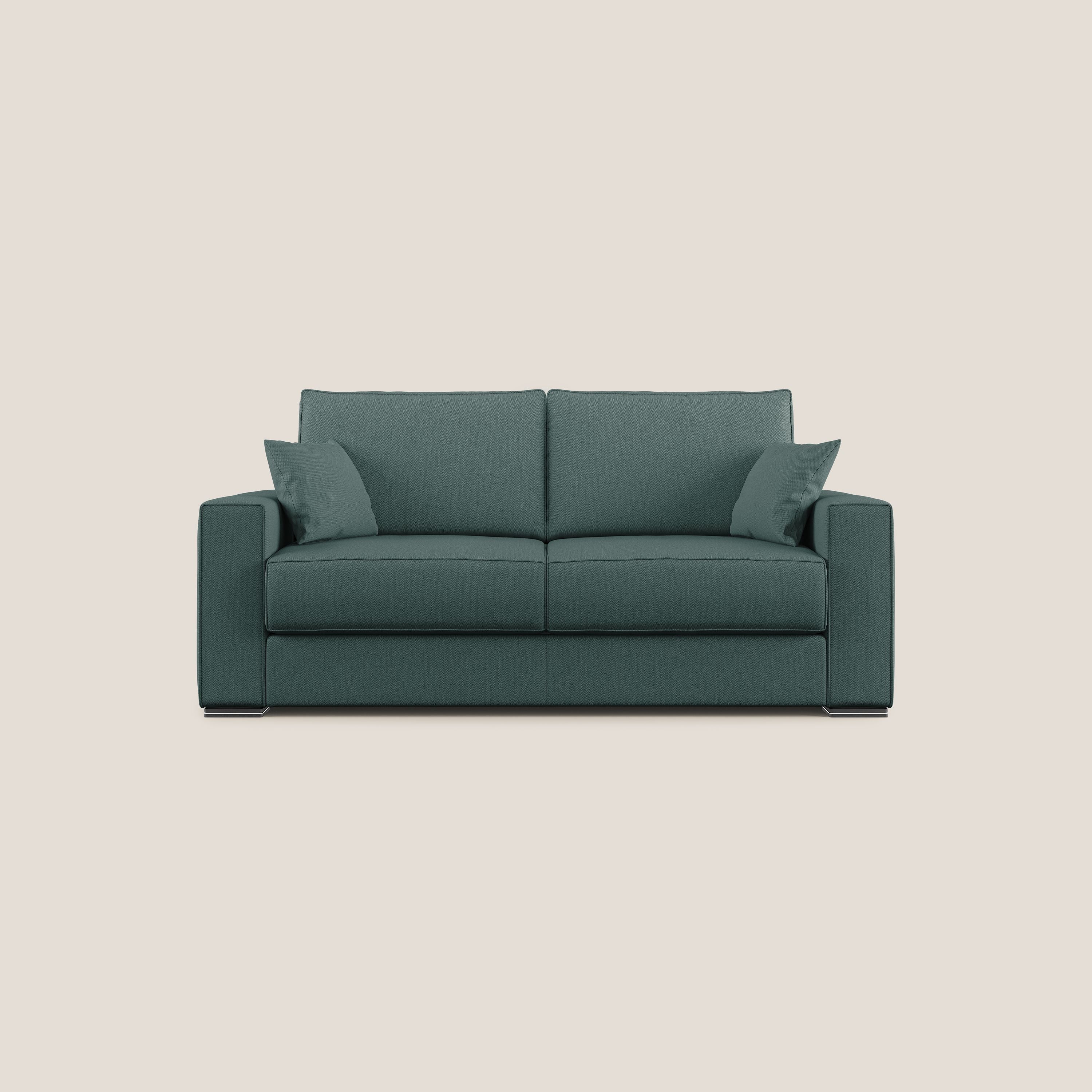 Dream Divano letto moderno dai morbidi cuscini in tessuto smacchiabile T05 verde - divani.store