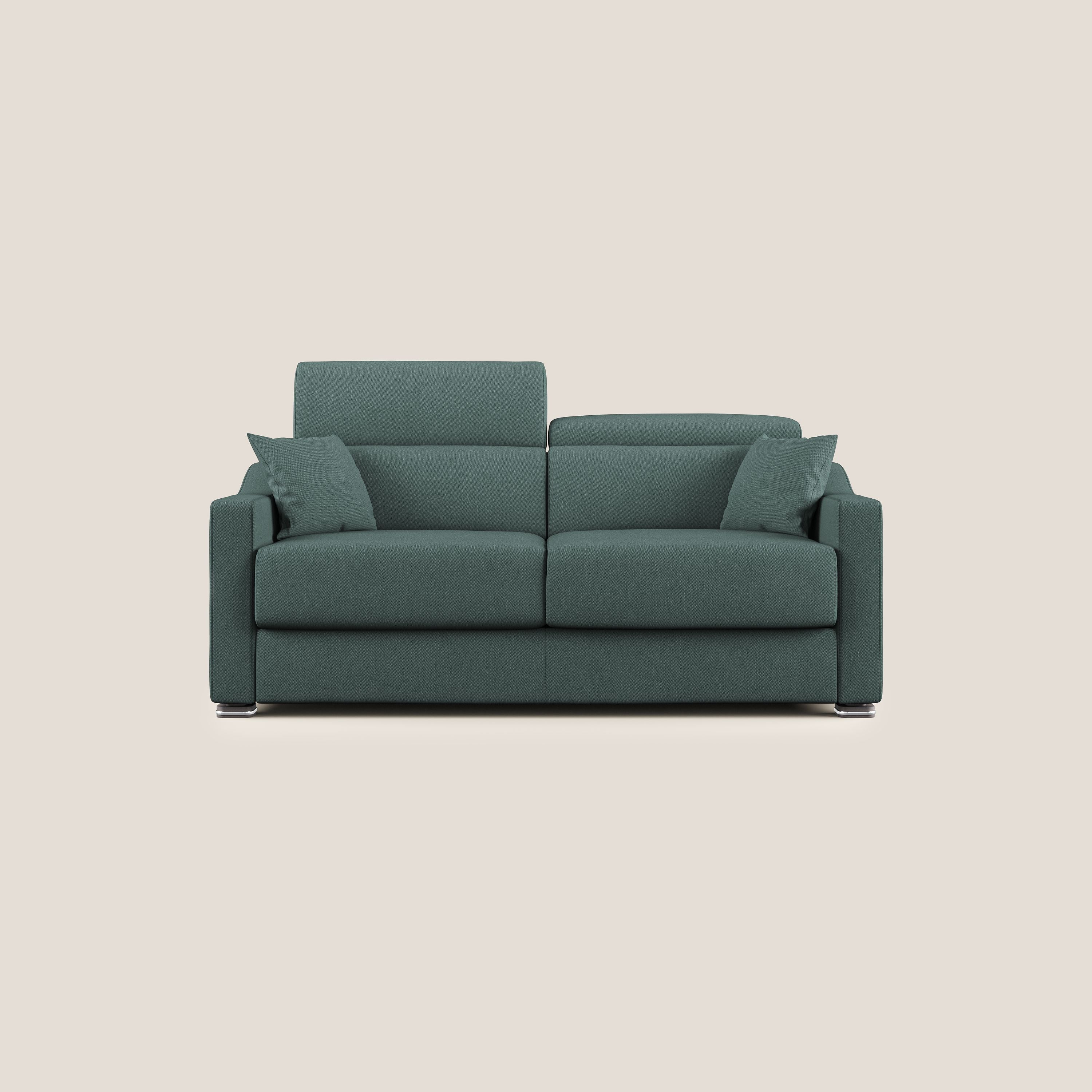 Amber divano letto matrimoniale in tessuto smacchiabile T05 verde - divani.store