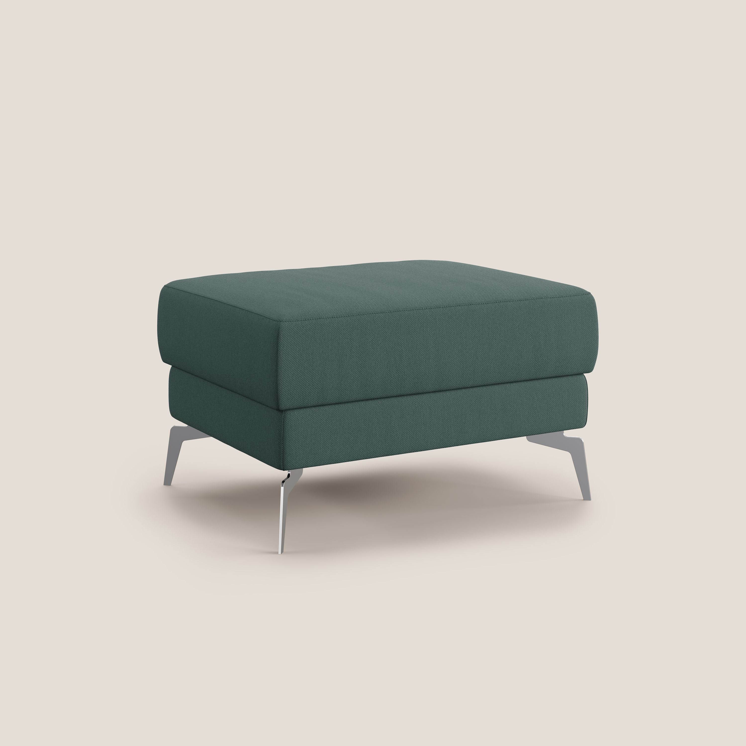 Star Pouf con piedini alti in tessuto smacchiabile T05 verde - divani.store