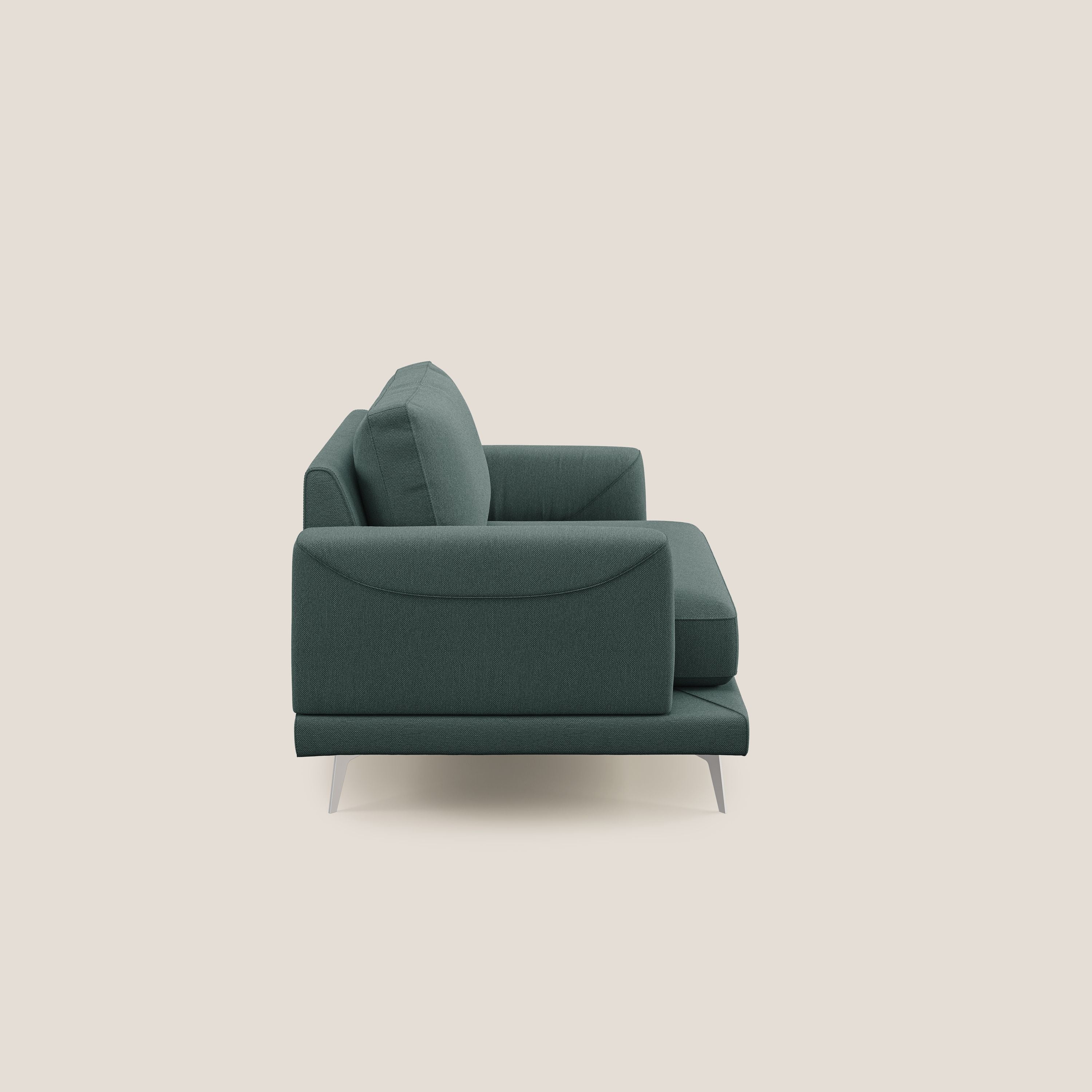 Dorian poltrona moderna in tessuto smacchiabile T05 verde - divani.store