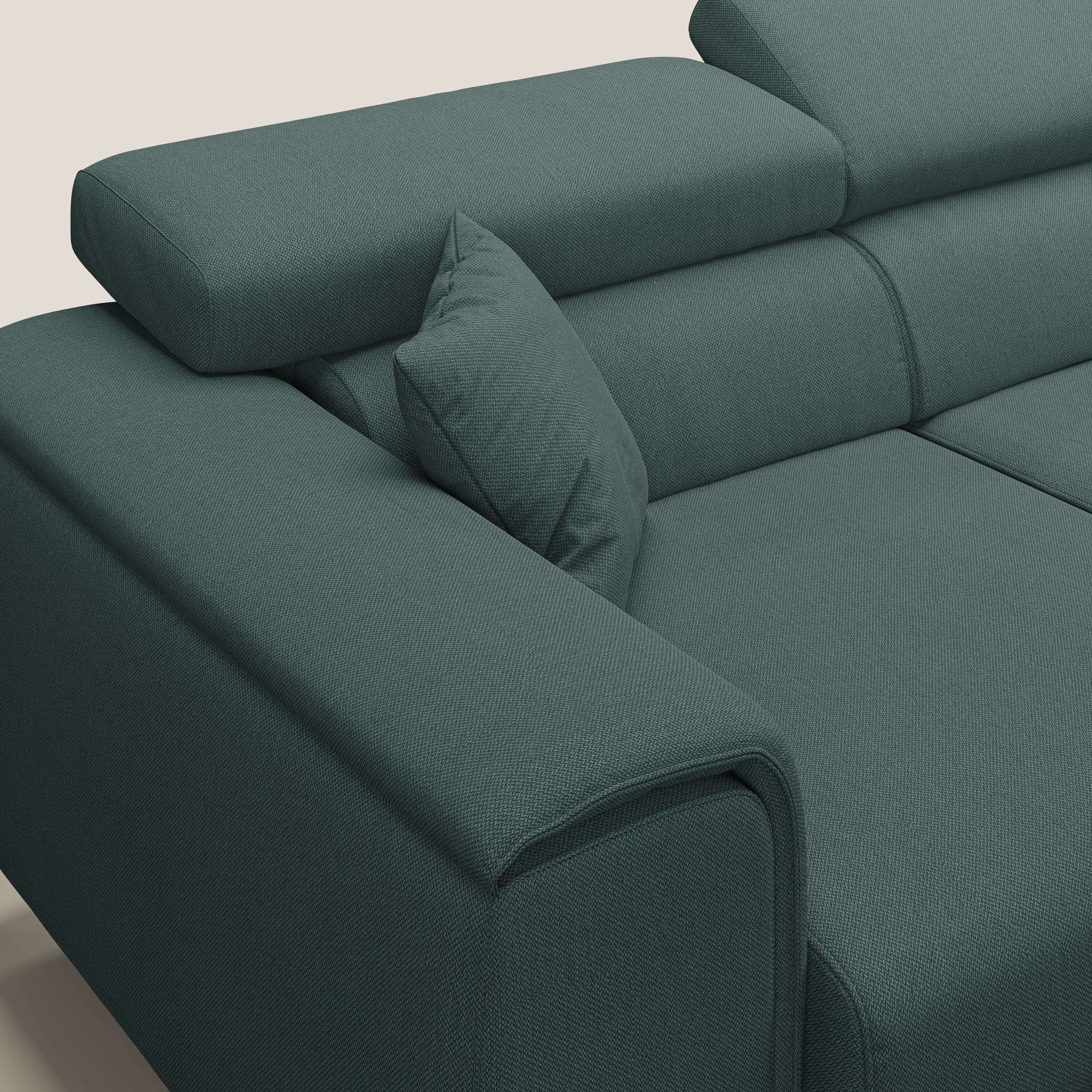 Fusion divano con 3 sedute allungabili in tessuto smacchiabile T05 verde - divani.store