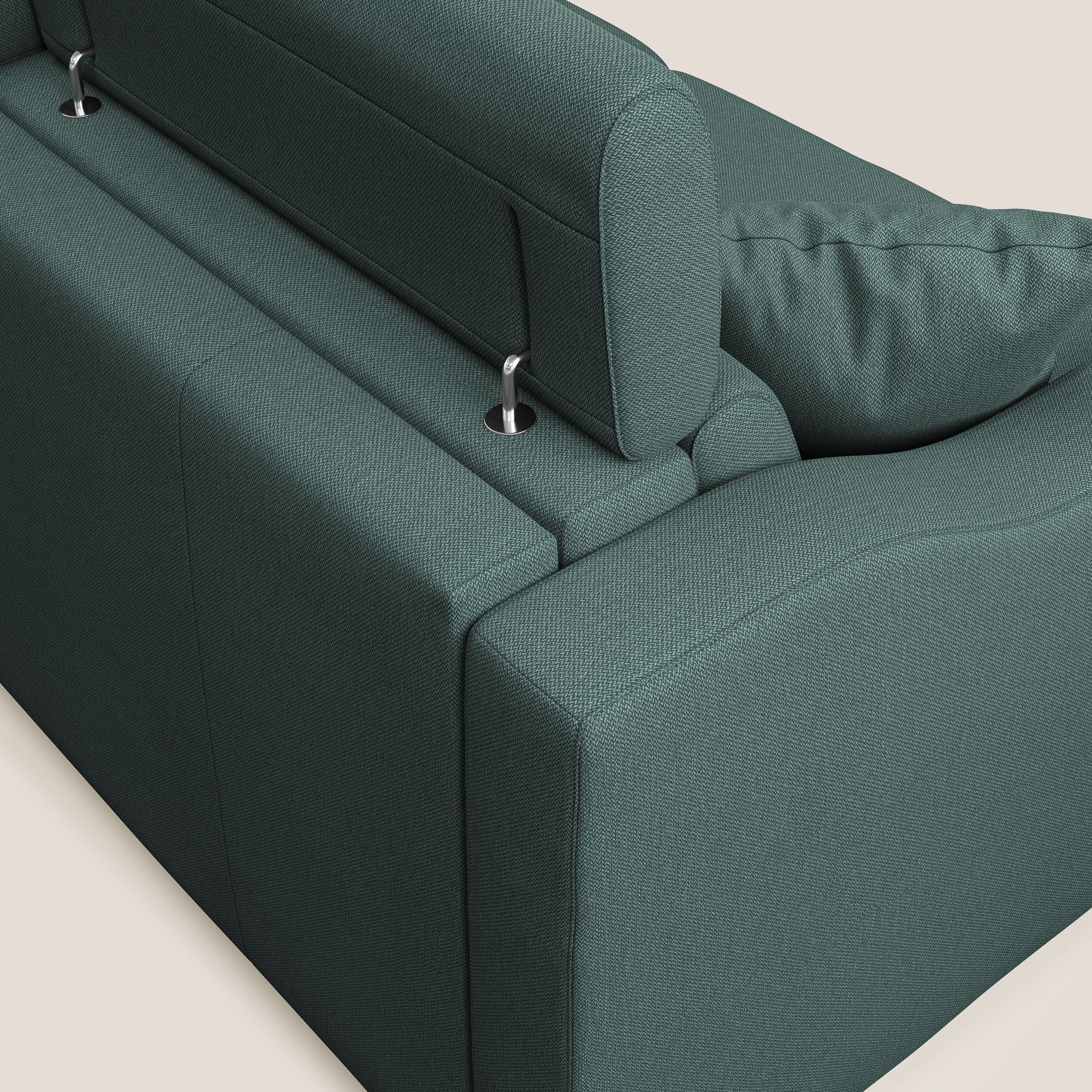 Amber divano letto angolare in tessuto smacchiabile T05 verde - divani.store