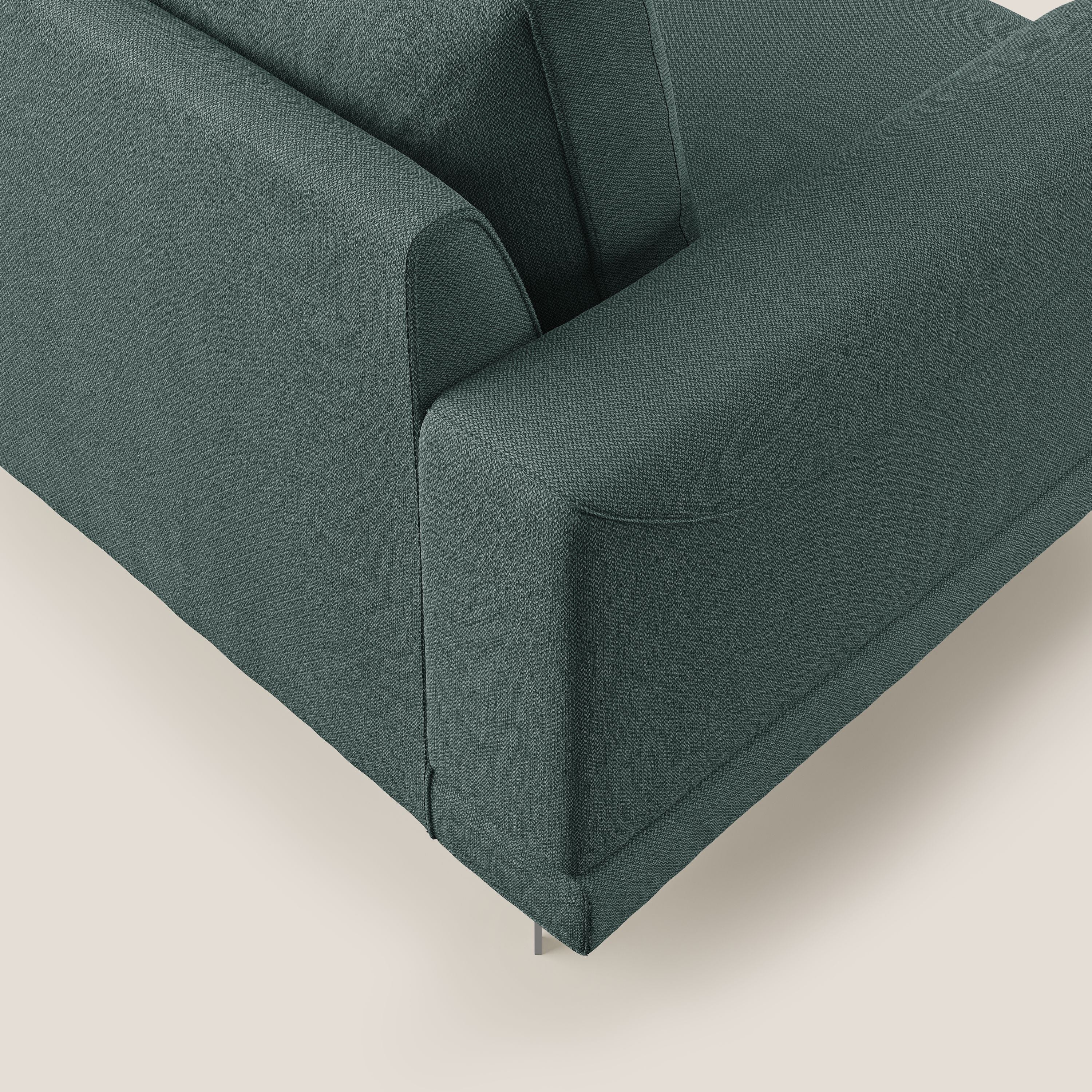 Dorian poltrona moderna in tessuto smacchiabile T05 verde - divani.store