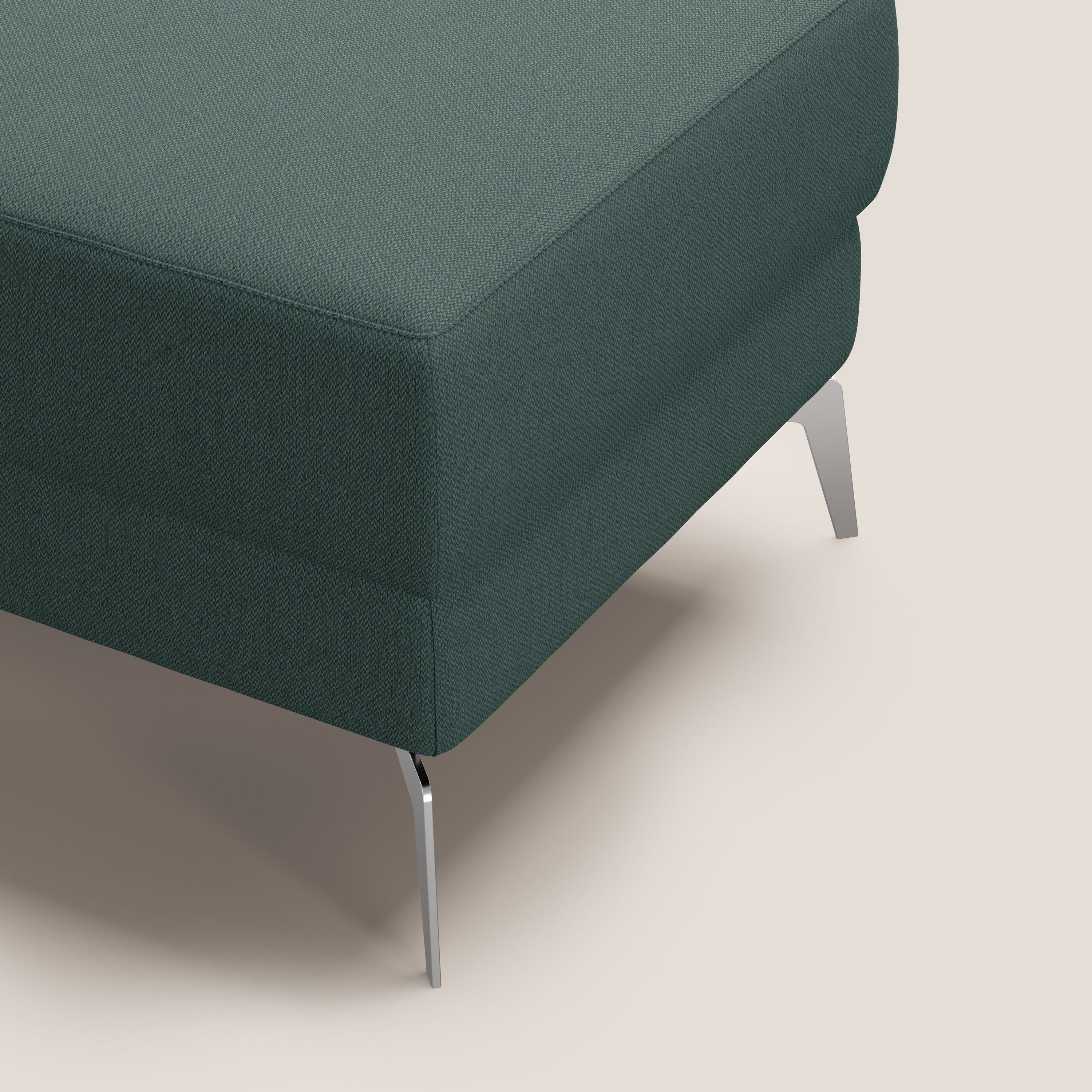 Star Pouf con piedini alti in tessuto smacchiabile T05 verde - divani.store