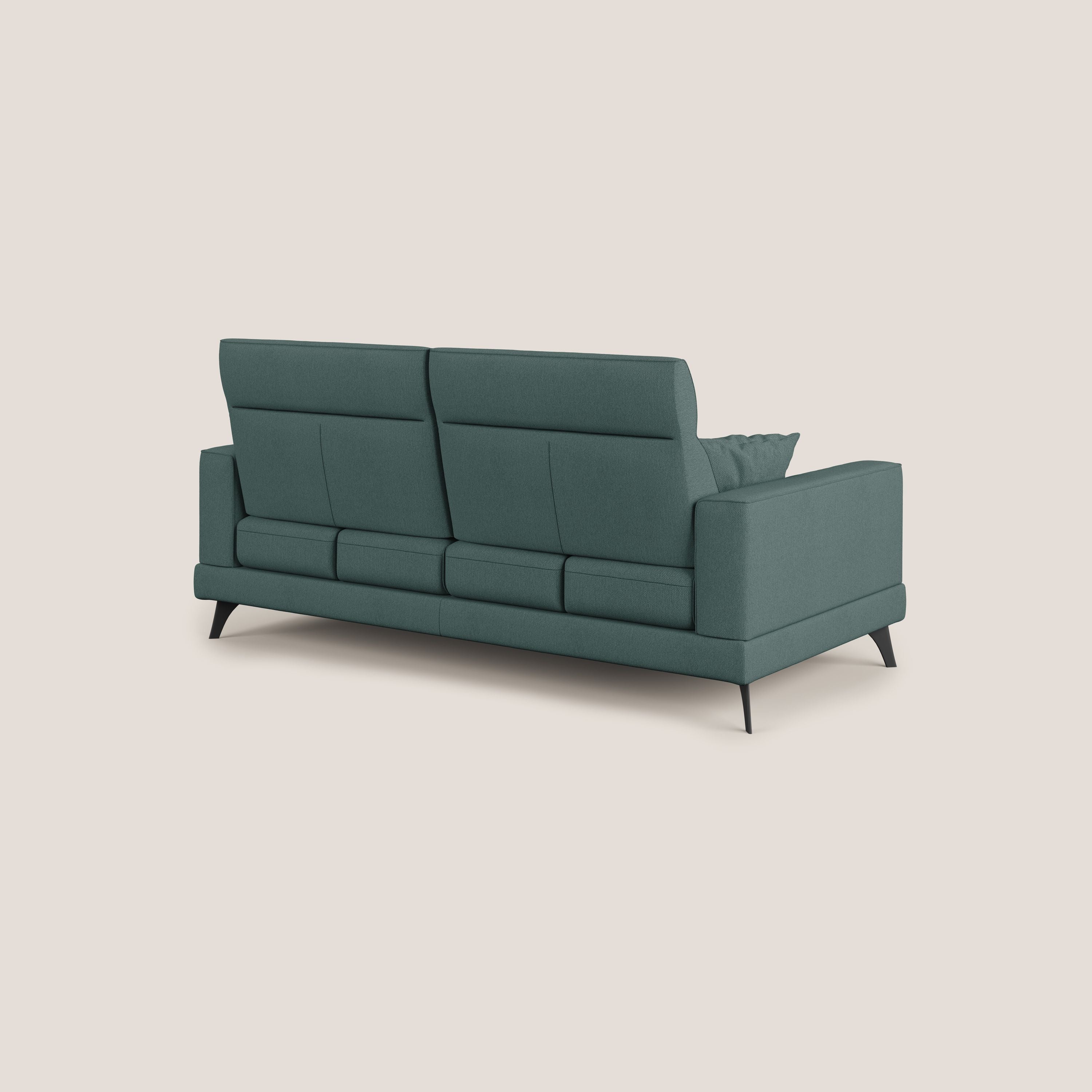 Slide Divano con schienali traslanti e poggiatesta in tessuto smacchiabile T05 verde - divani.store