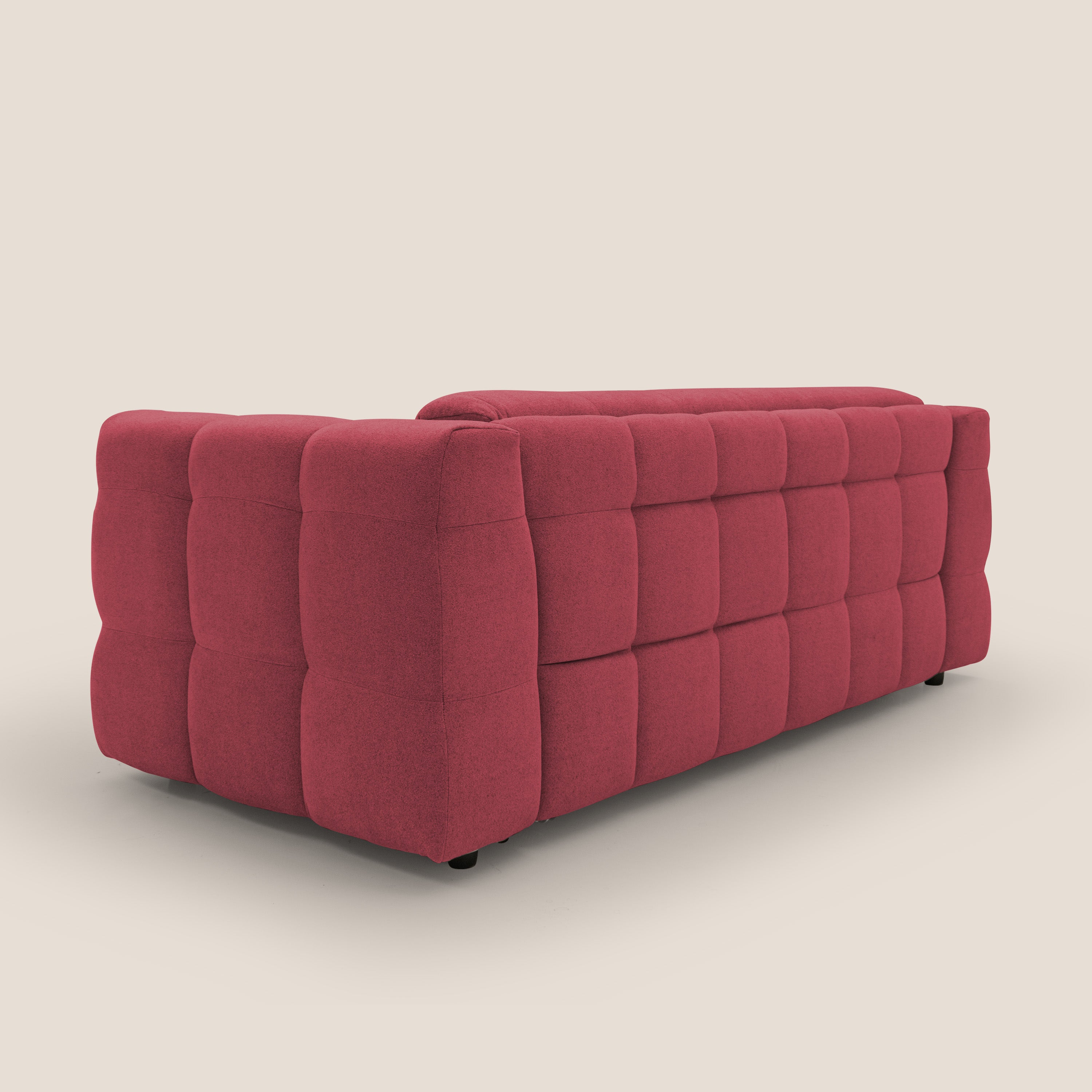 Tender Divano letto matrimoniale dal design innovativo in tessuto bouclet impermeabile T07 rosso - divani.store