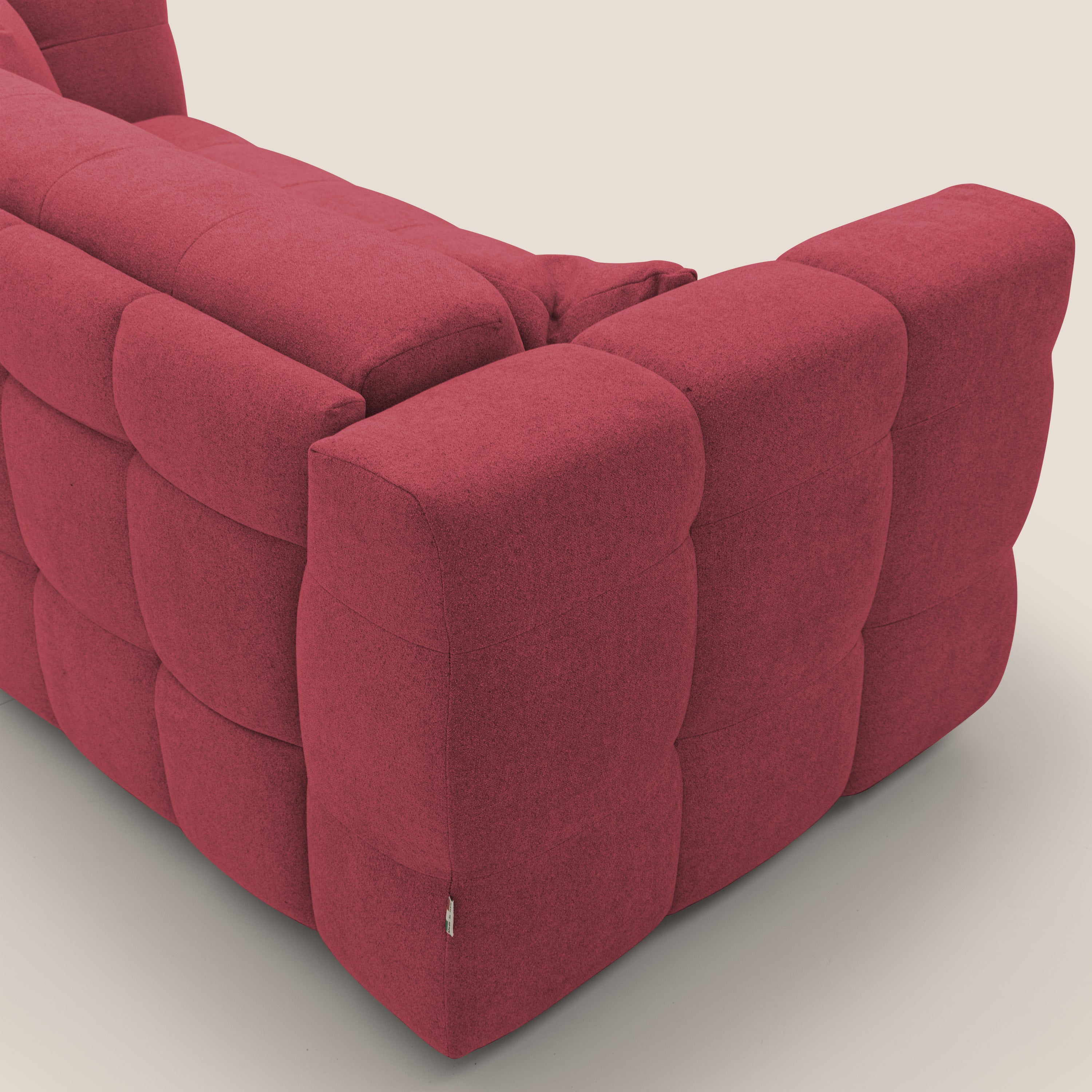 Tender Divano letto matrimoniale dal design innovativo in tessuto bouclet impermeabile T07 rosso - divani.store