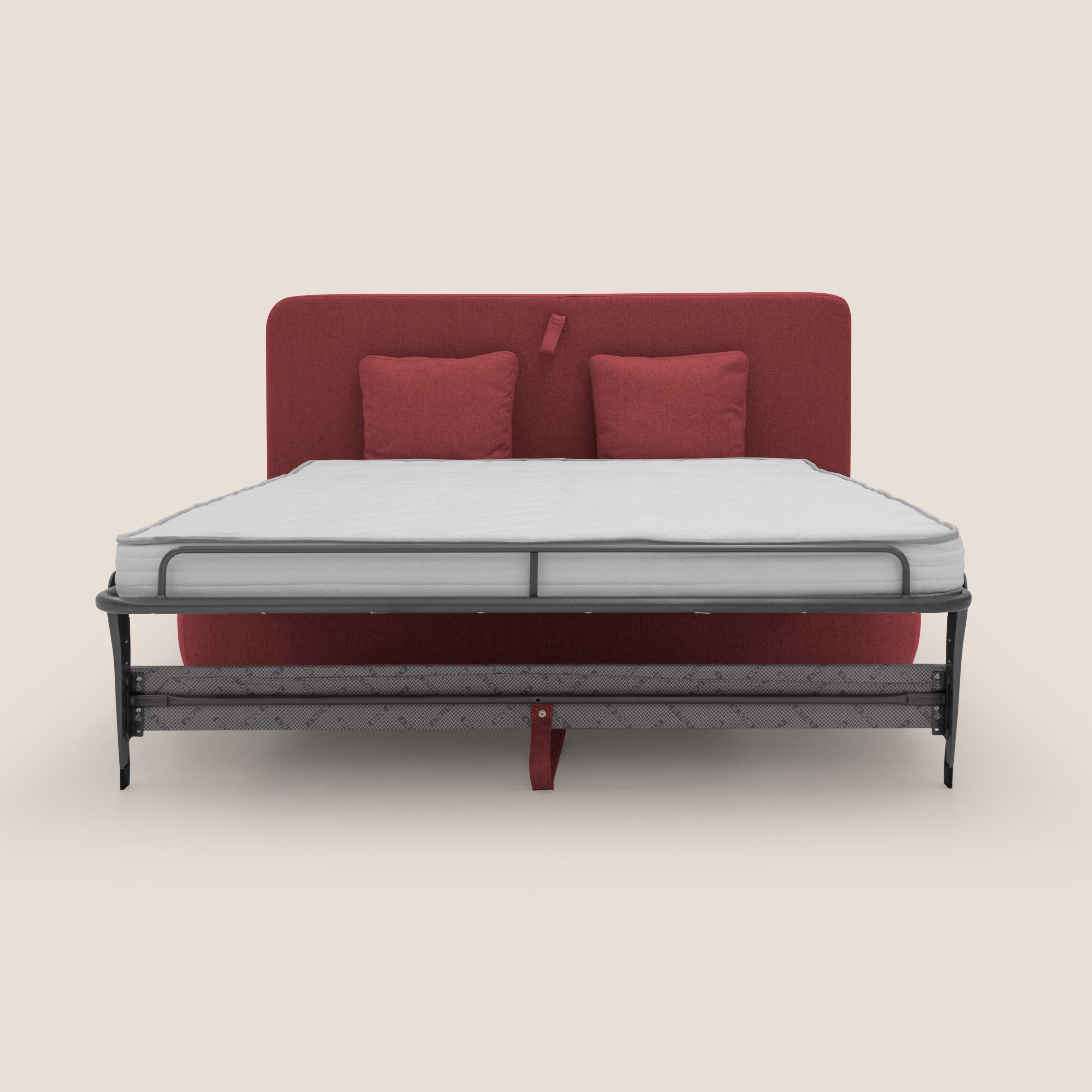 Gransasso Divano letto matrimoniale dal DESIGN innovativo in tessuto impermeabile T03 rosso - divani.store