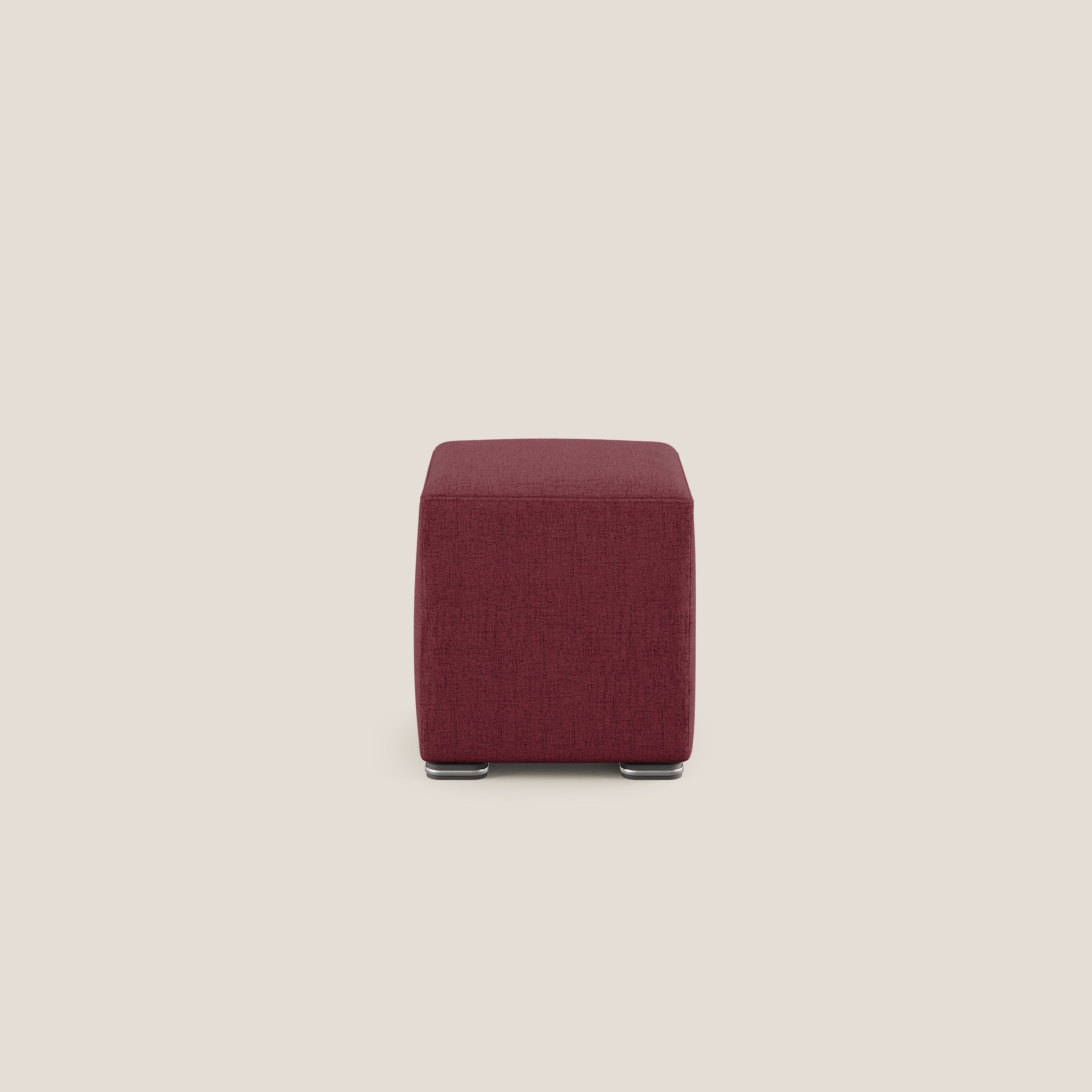 Cube pouf in tessuto morbido impermeabile T03 rosso - divani.store