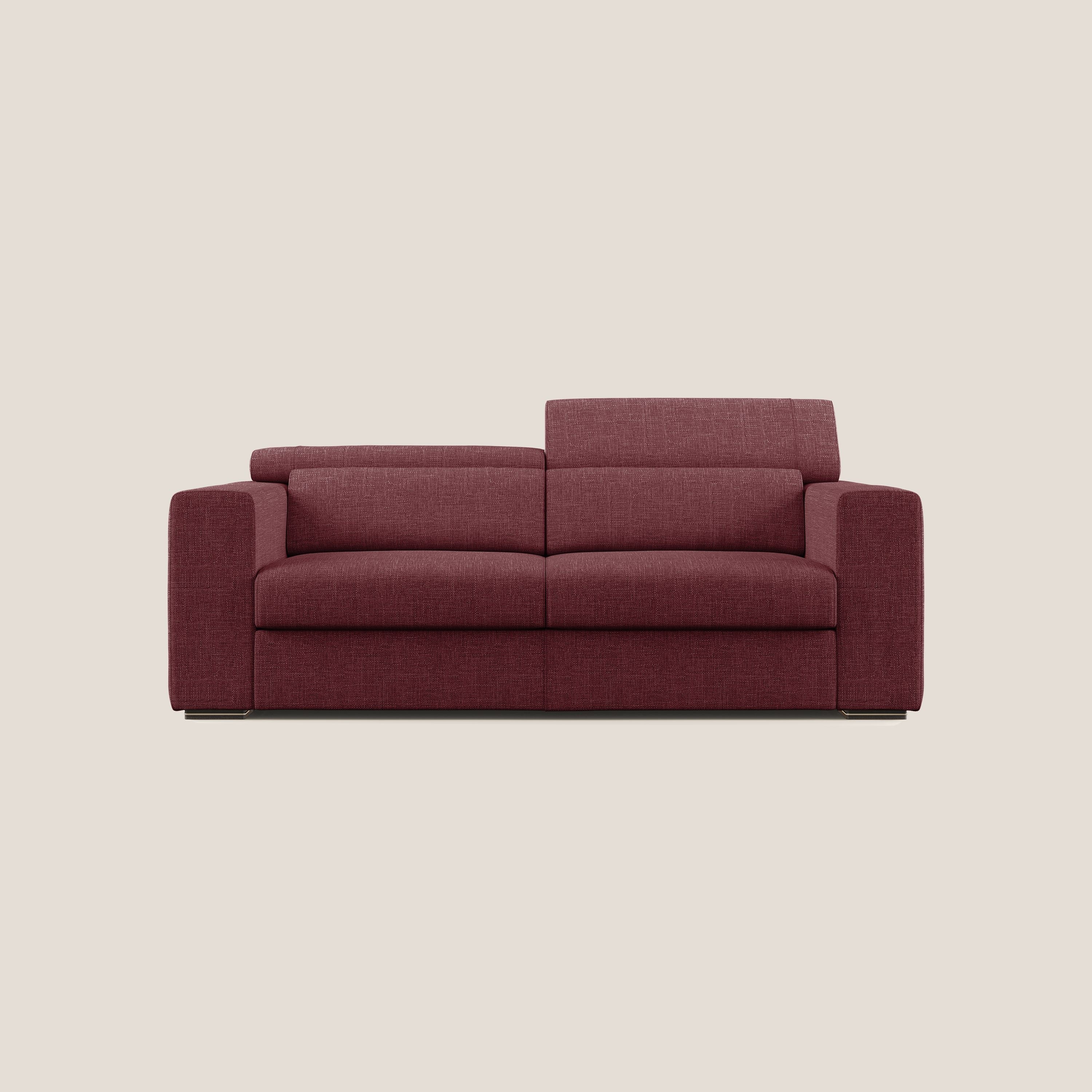 Vegas divano con poggiatesta reclinabili in morbido tessuto impermeabile T06 rosso - divani.store