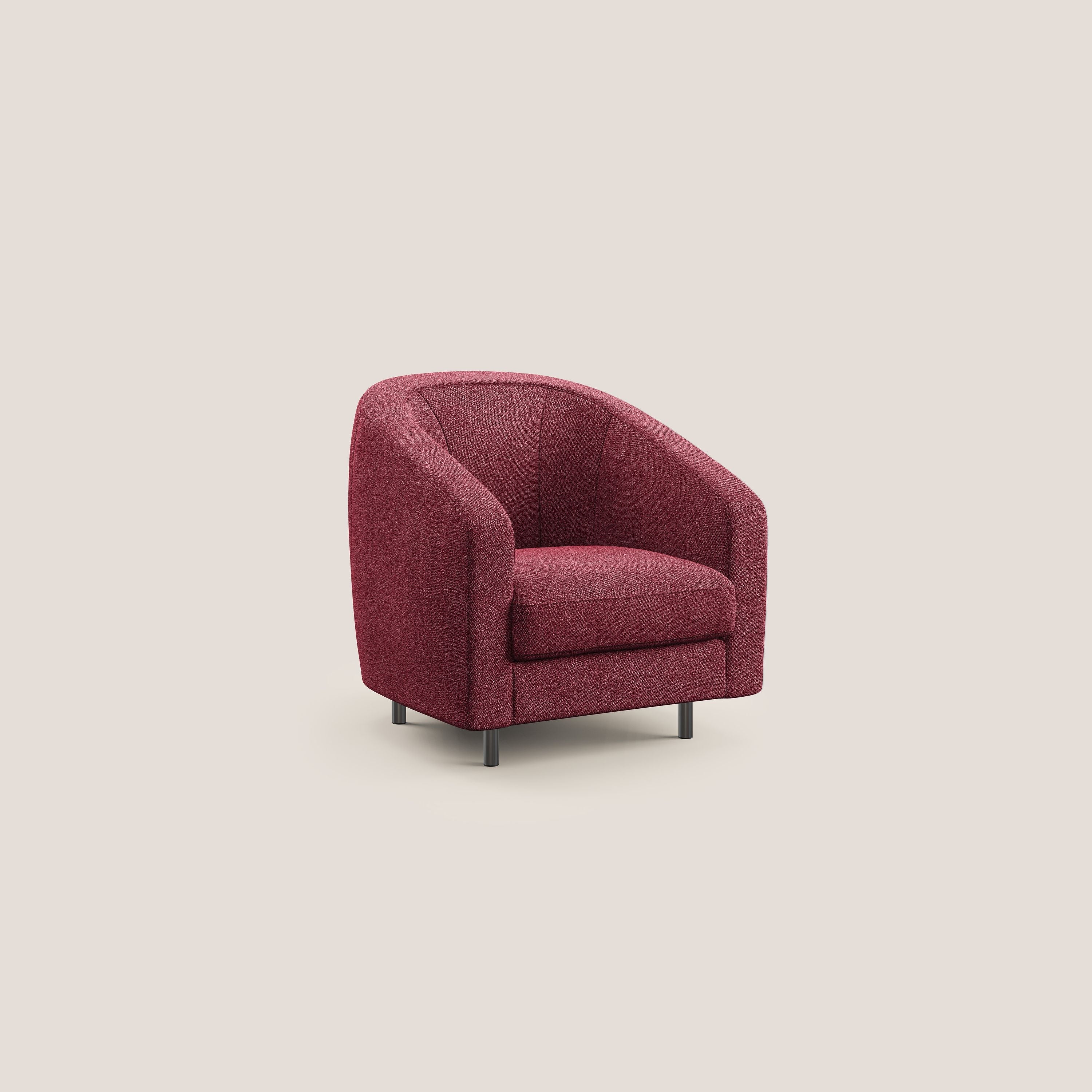 Pandora Poltroncina in morbido tessuto bouclé impermeabile T07 rosso - divani.store