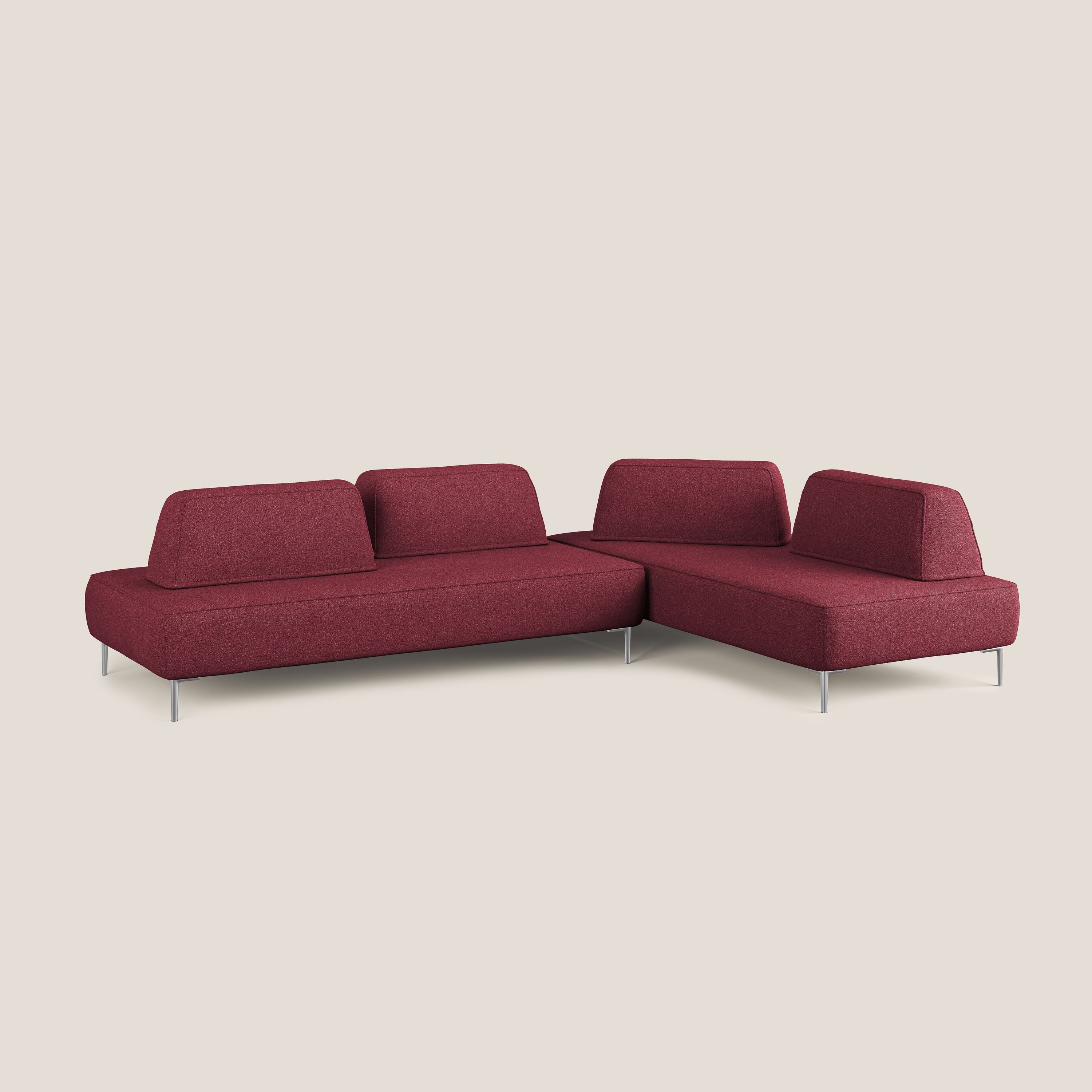 Newton divano angolare modulare con schienali movibili T07 rosso - divani.store