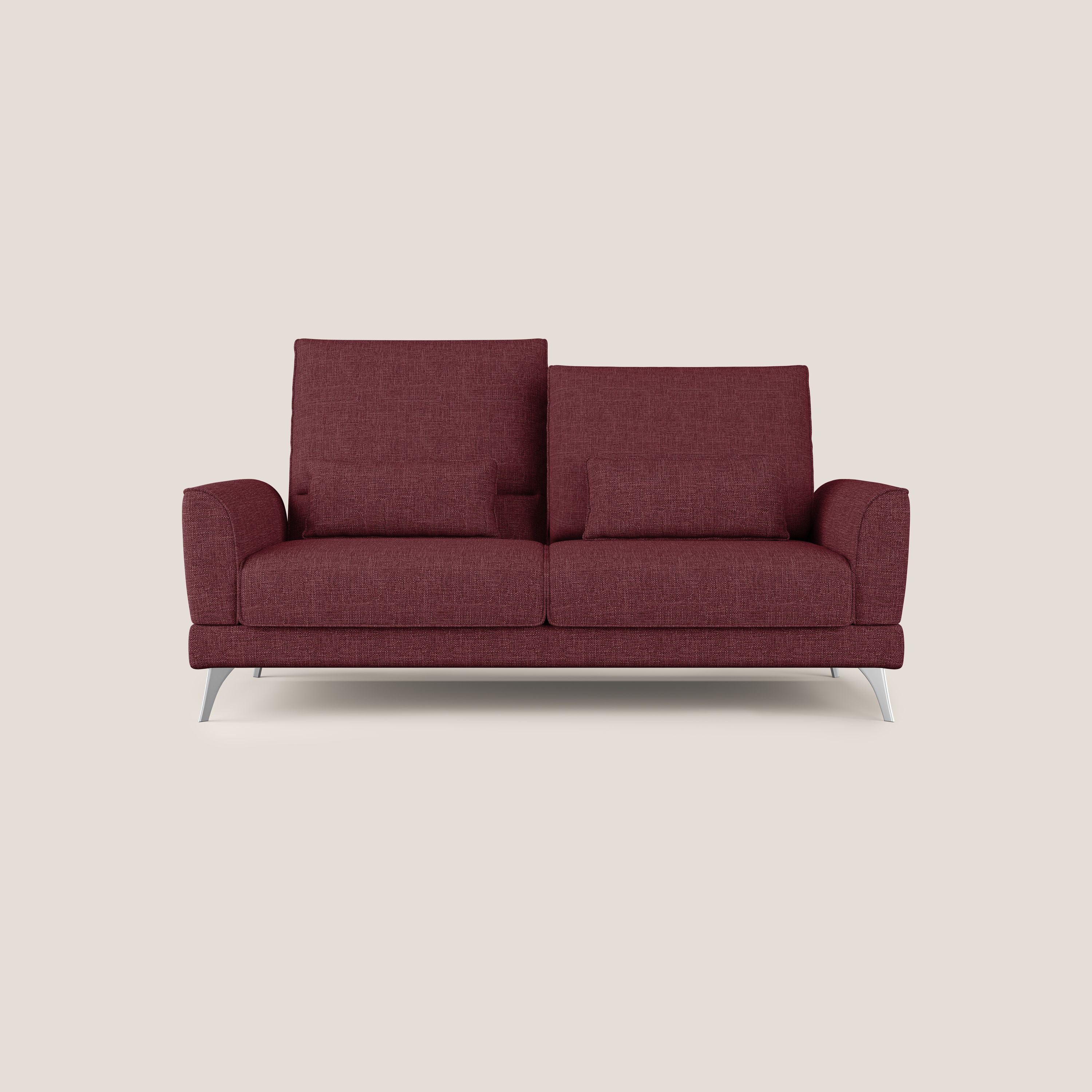 Tommy Divano relax con schienali traslanti in morbido tessuto fiammato T06 rosso - divani.store