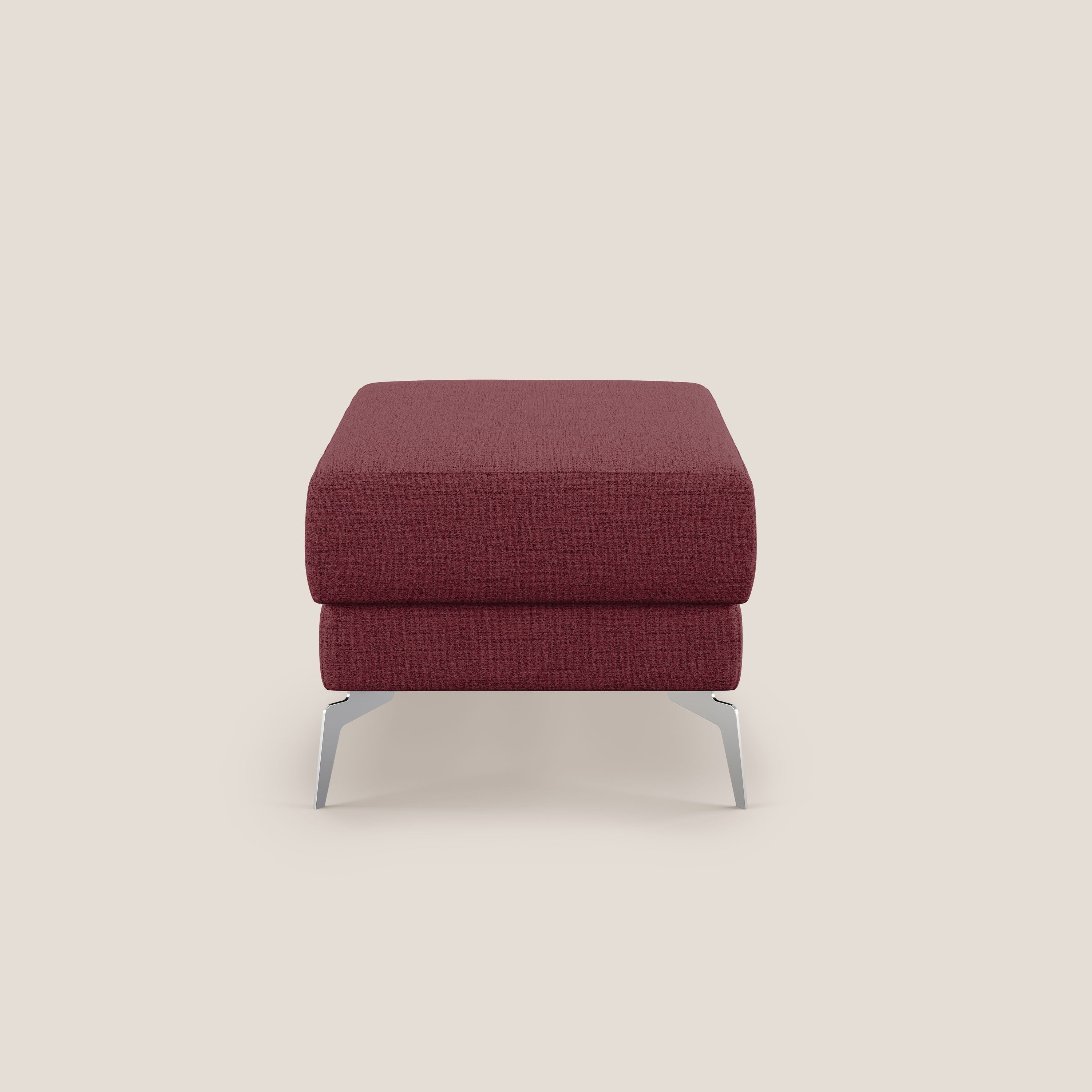 Star Pouf con piedini alti in tessuto impermeabile fiammato T03 rosso - divani.store
