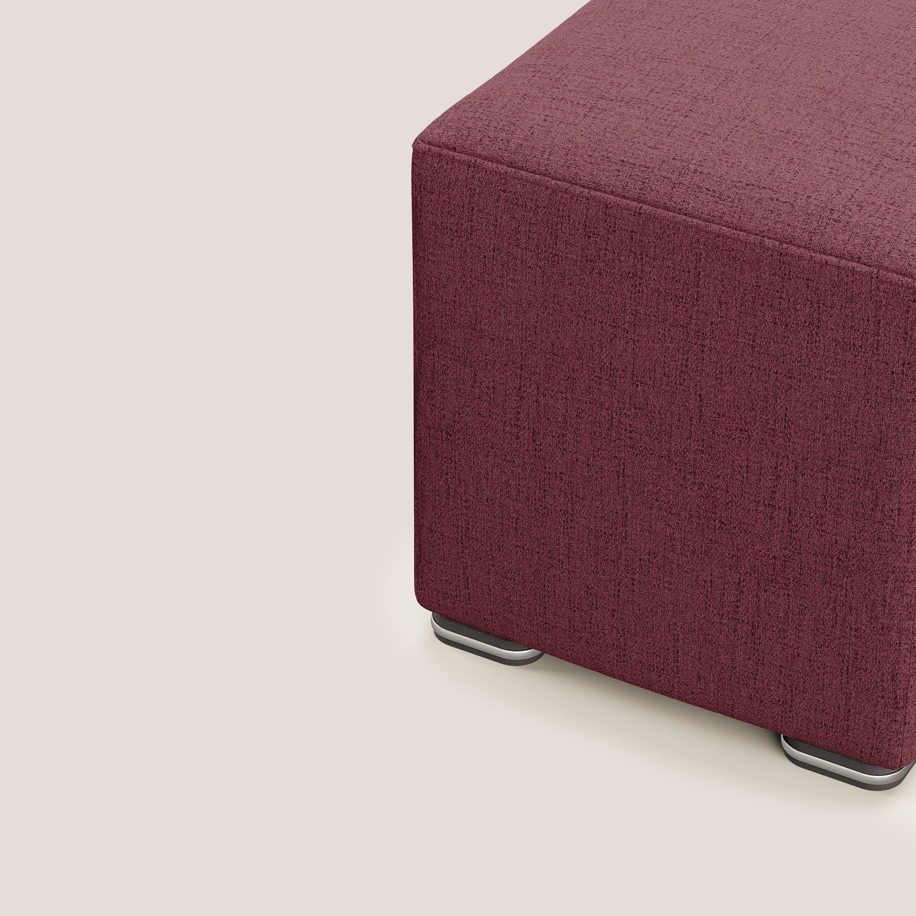 Cube pouf in tessuto morbido impermeabile T03 rosso - divani.store