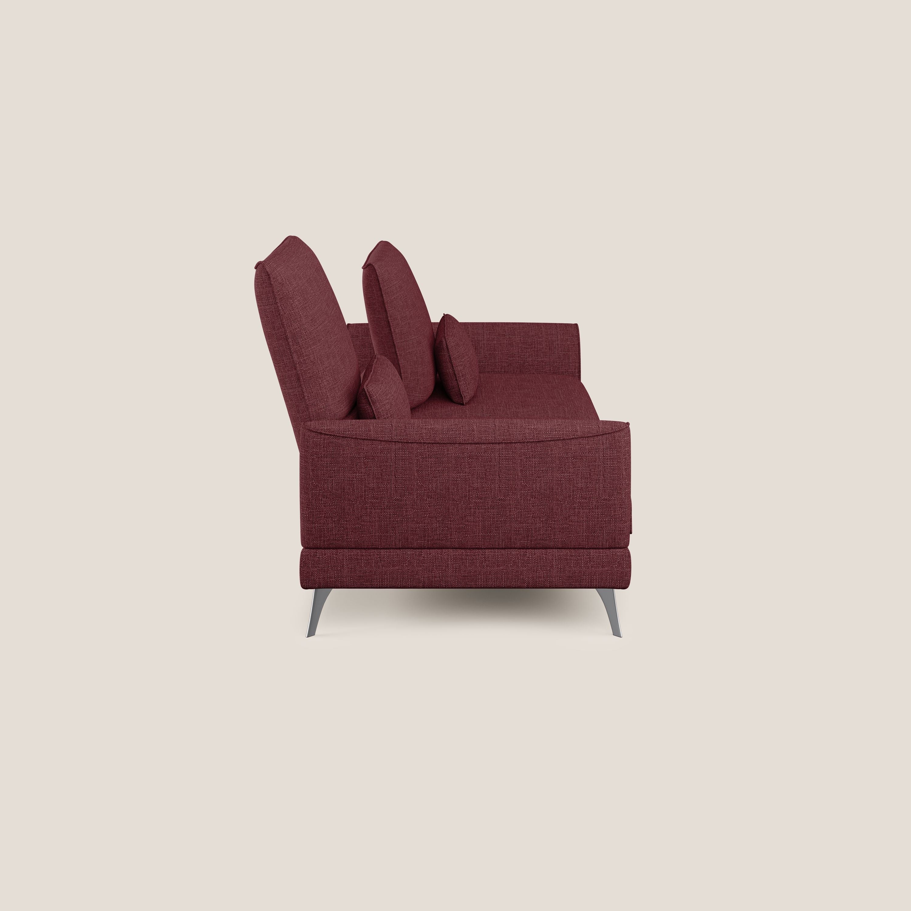 Tommy Divano relax con schienali traslanti in morbido tessuto fiammato T06 rosso - divani.store