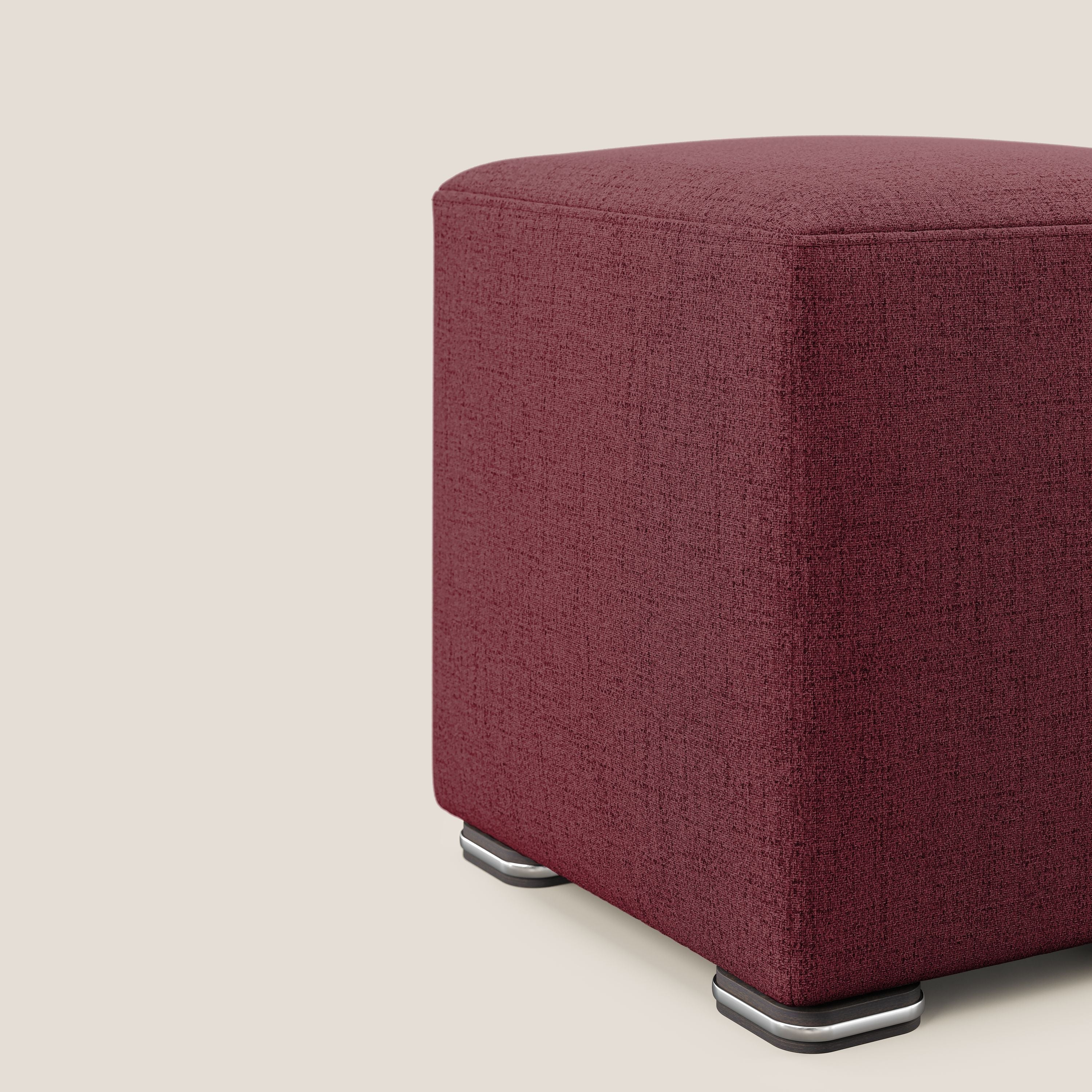 Cube pouf in tessuto morbido impermeabile T03 rosso - divani.store