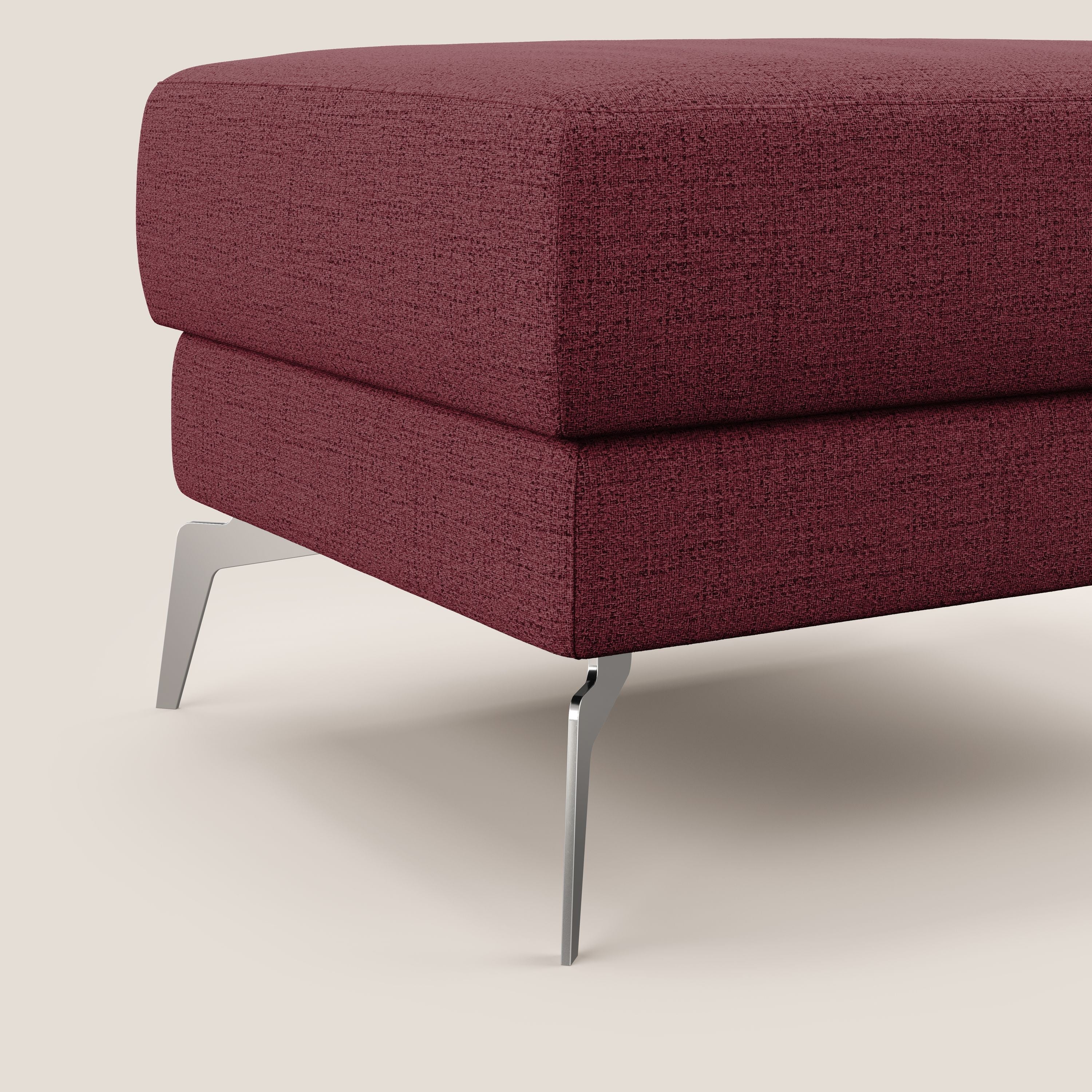 Star Pouf con piedini alti in tessuto impermeabile fiammato T03 rosso - divani.store