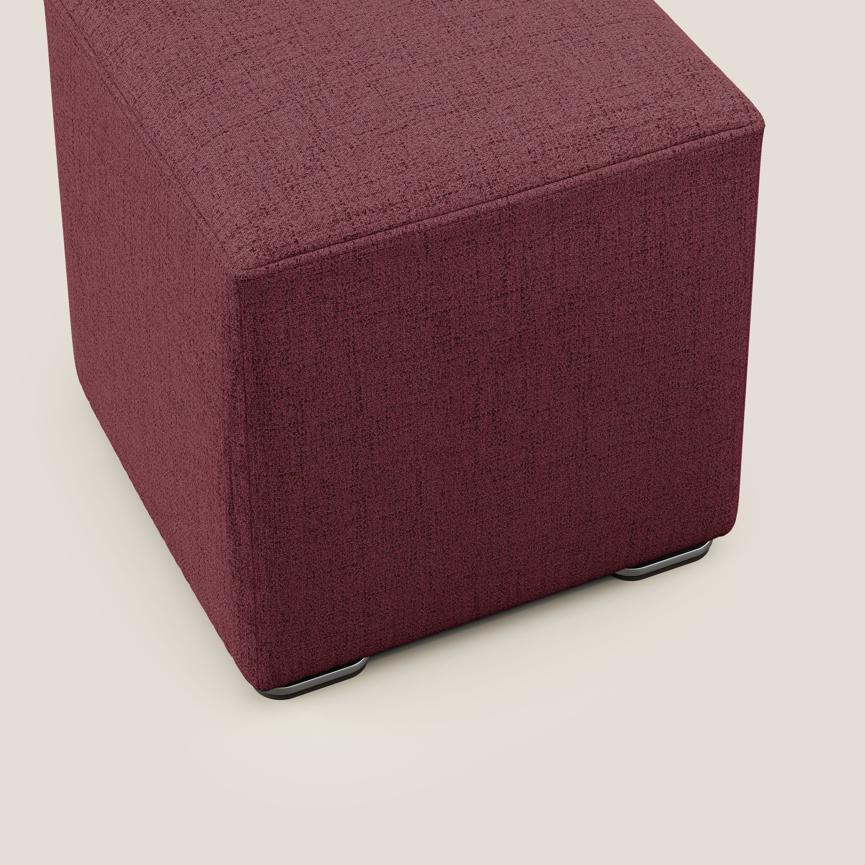 Cube pouf in tessuto morbido impermeabile T03 rosso - divani.store
