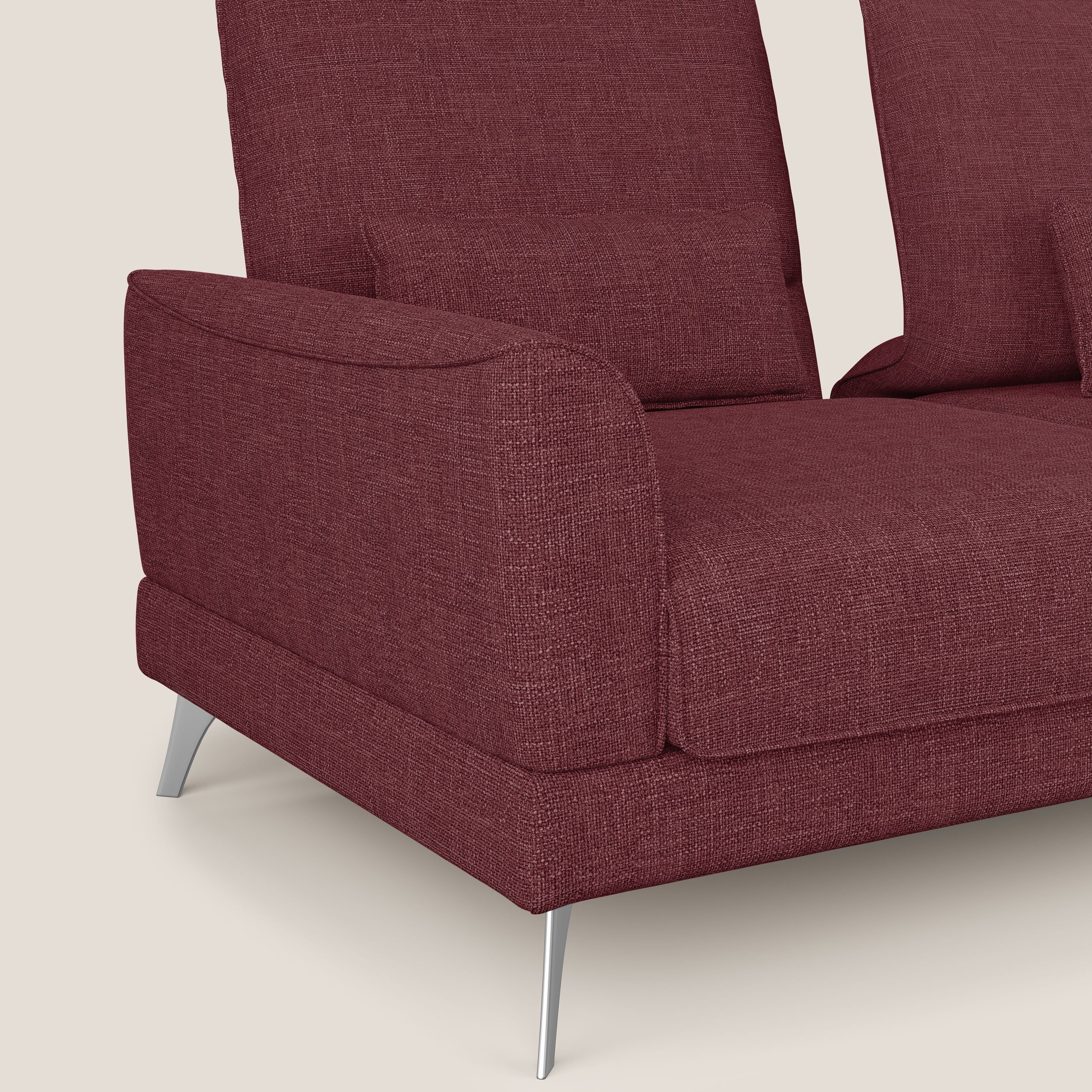 Tommy Divano relax con schienali traslanti in morbido tessuto fiammato T06 rosso - divani.store