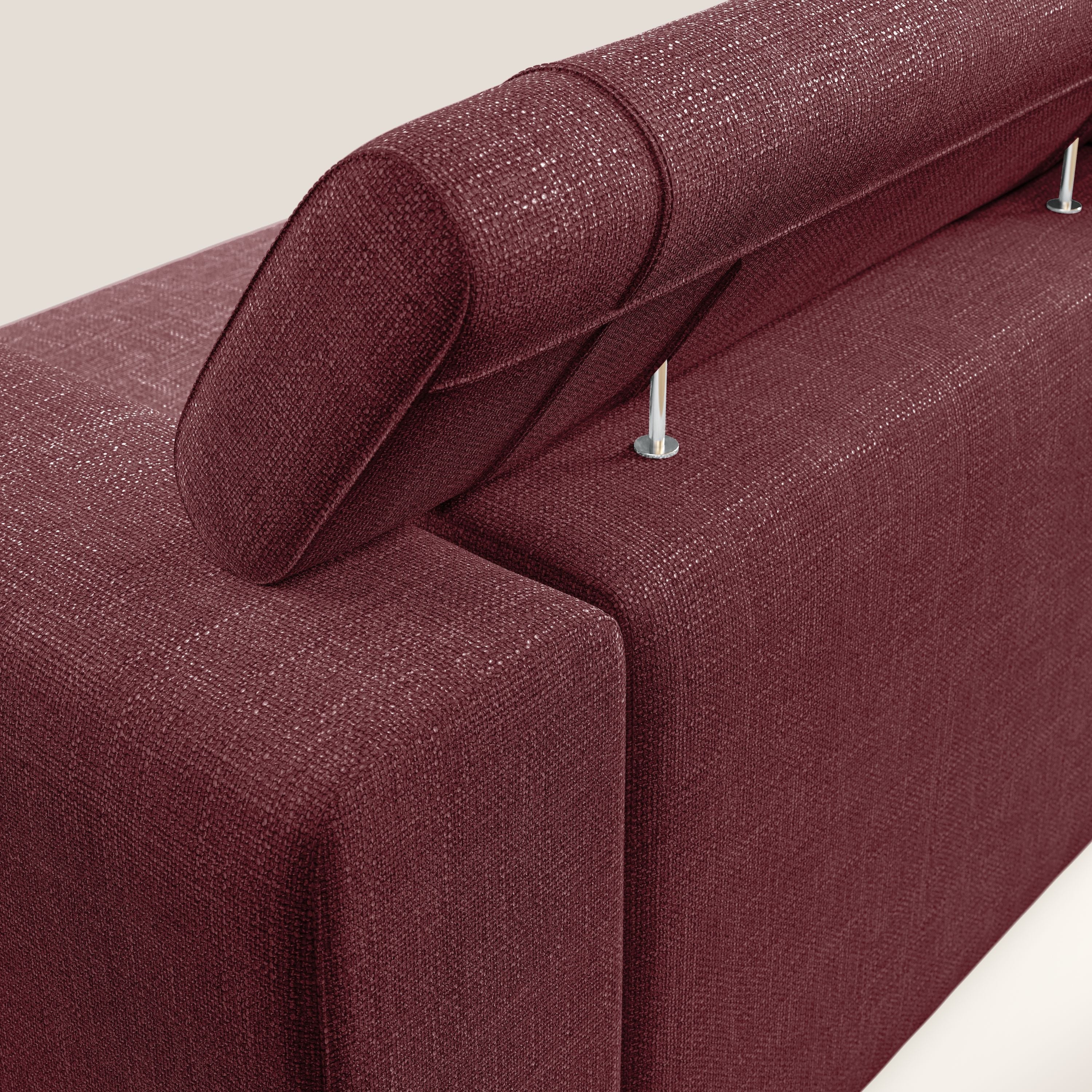 Vegas divano con poggiatesta reclinabili in morbido tessuto impermeabile T06 rosso - divani.store