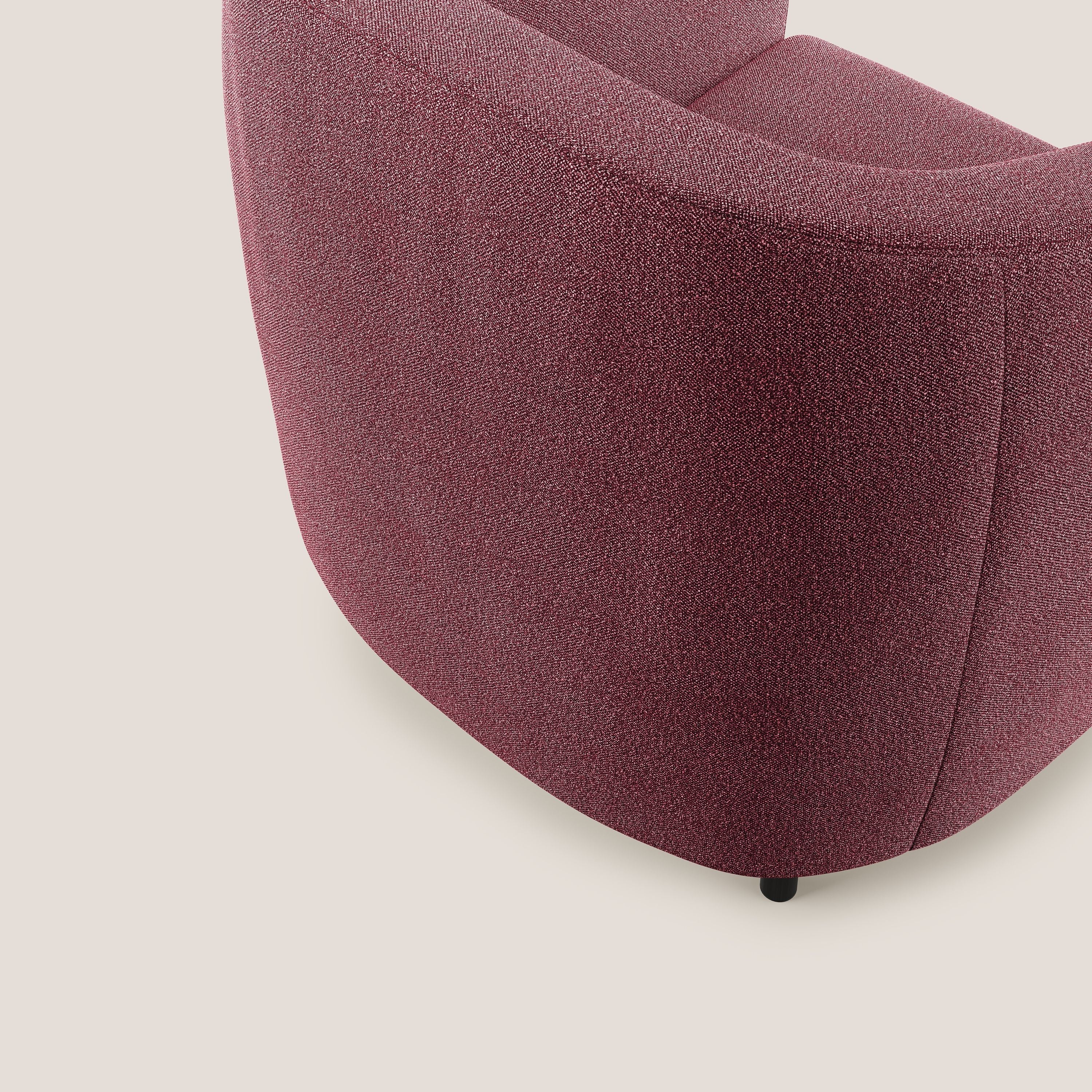 Pandora Poltroncina in morbido tessuto bouclé impermeabile T07 rosso - divani.store