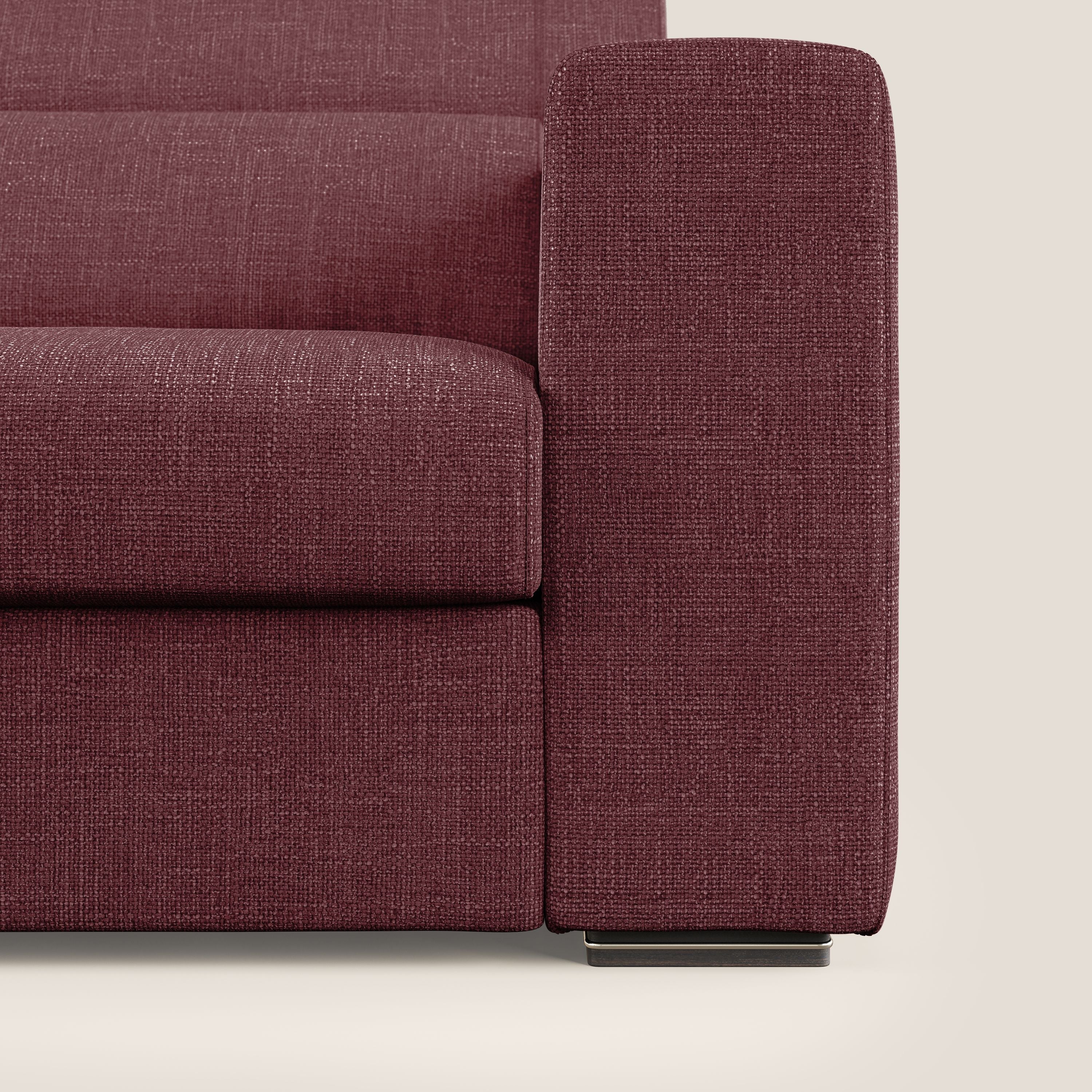 Vegas divano con poggiatesta reclinabili in morbido tessuto impermeabile T06 rosso - divani.store