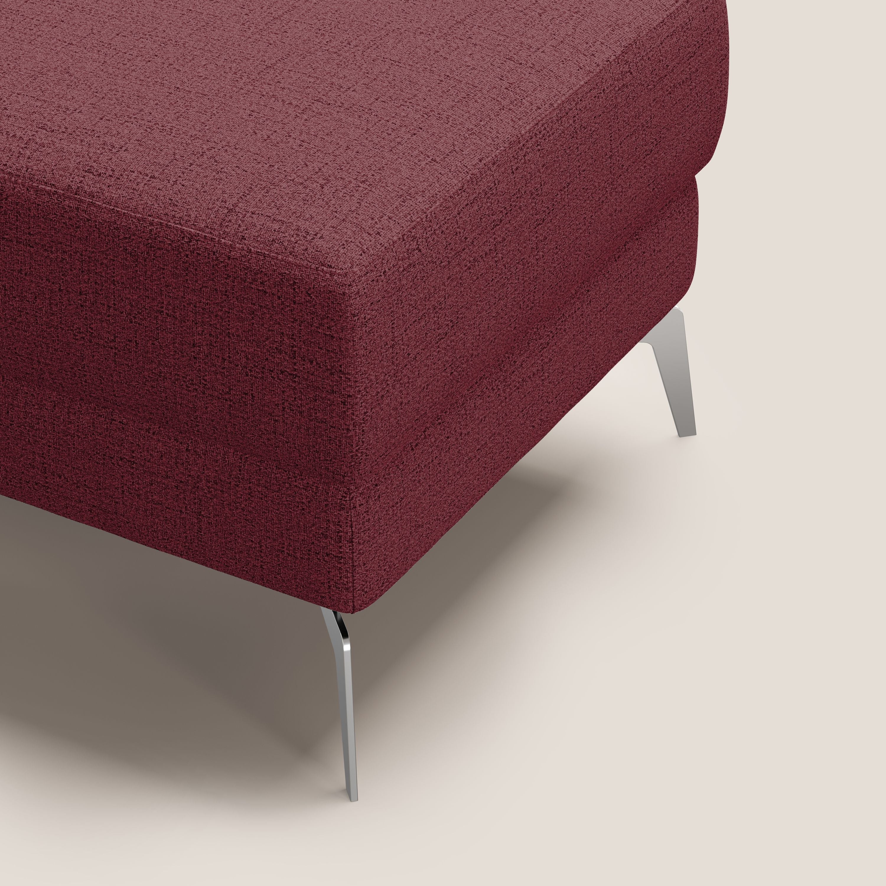 Star Pouf con piedini alti in tessuto impermeabile fiammato T03 rosso - divani.store