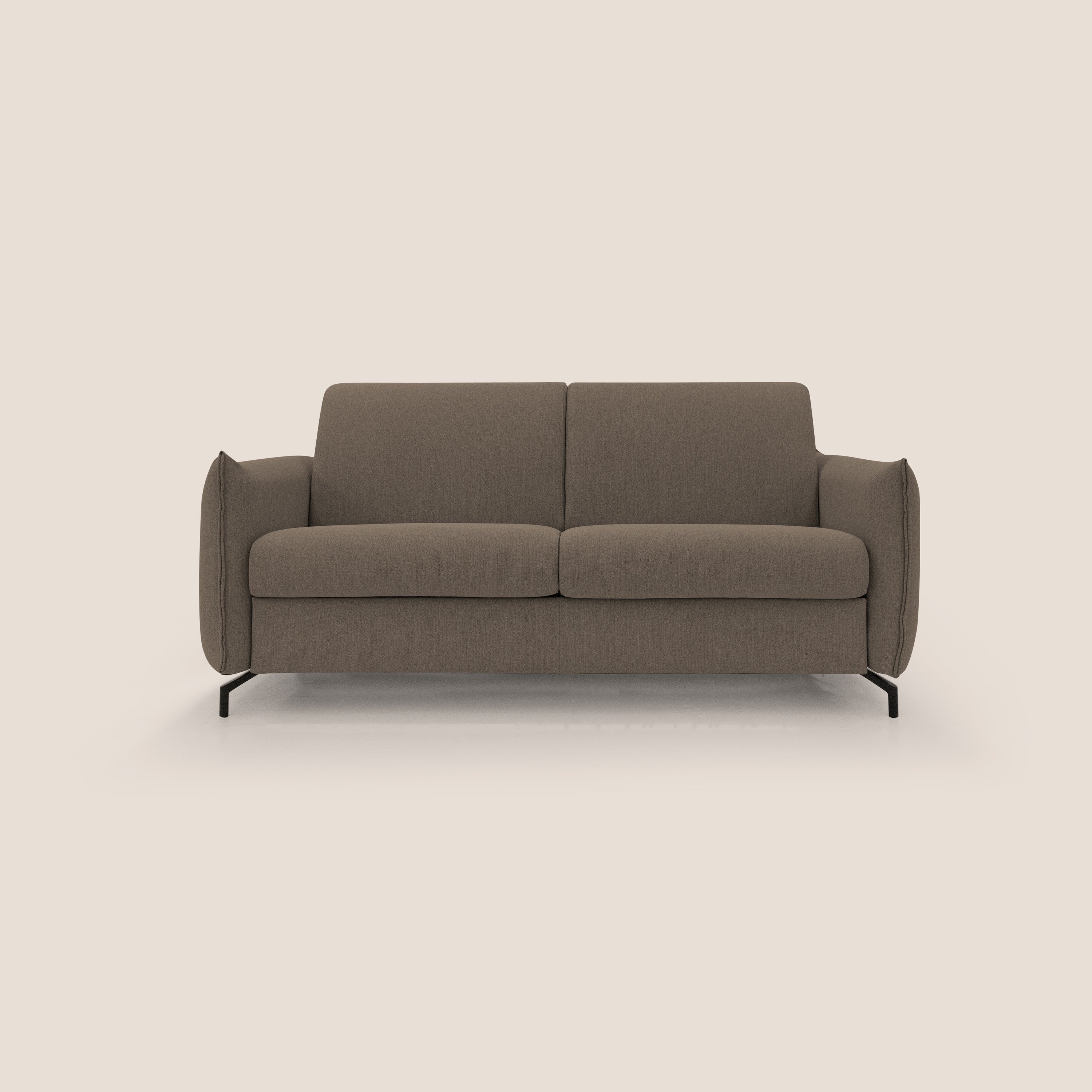 Scarlet divano letto in tessuto misto cotone impermeabile T19 marrone - divani.store