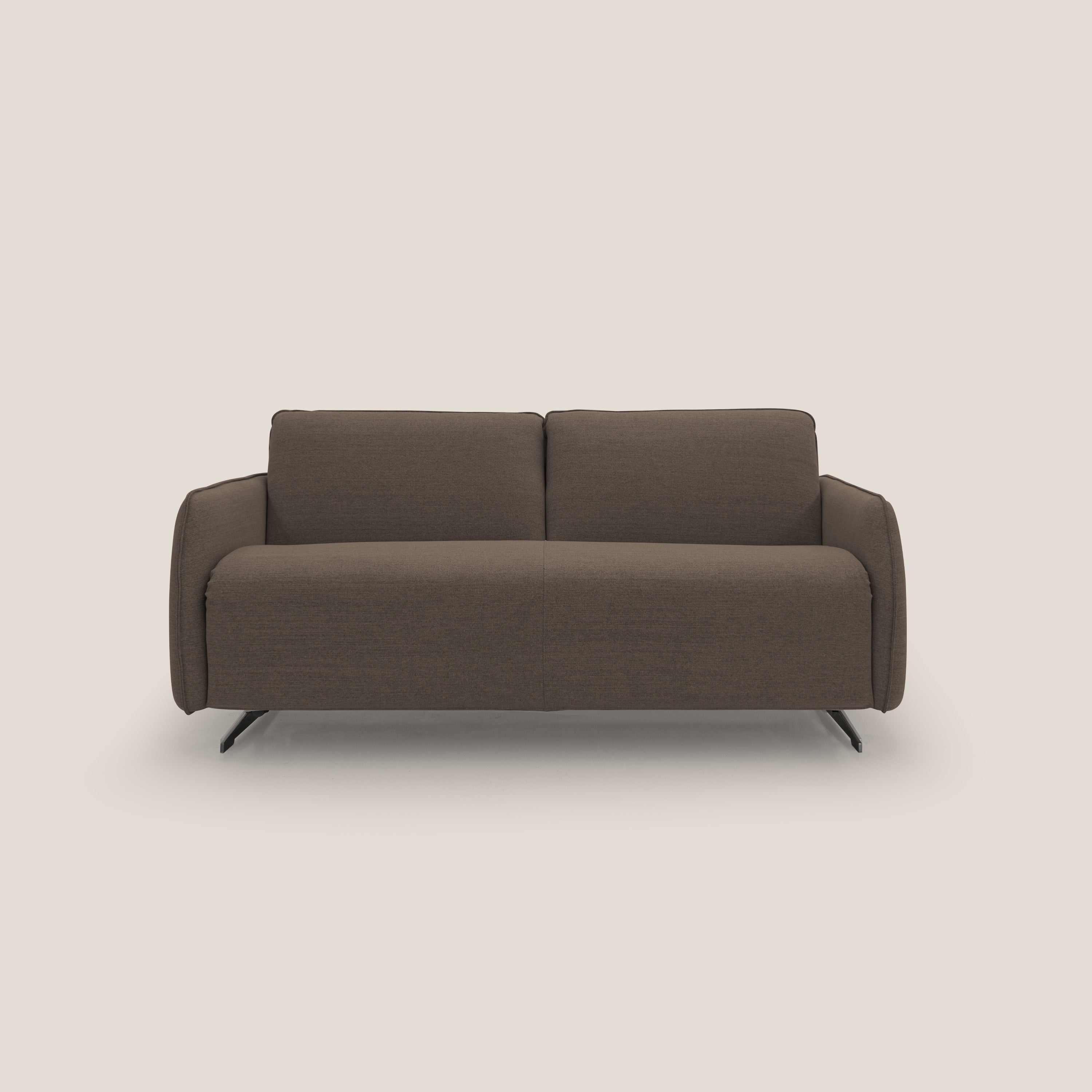 Texas Divano letto matrimoniale moderno in tessuto impermeabile T19 marrone - divani.store