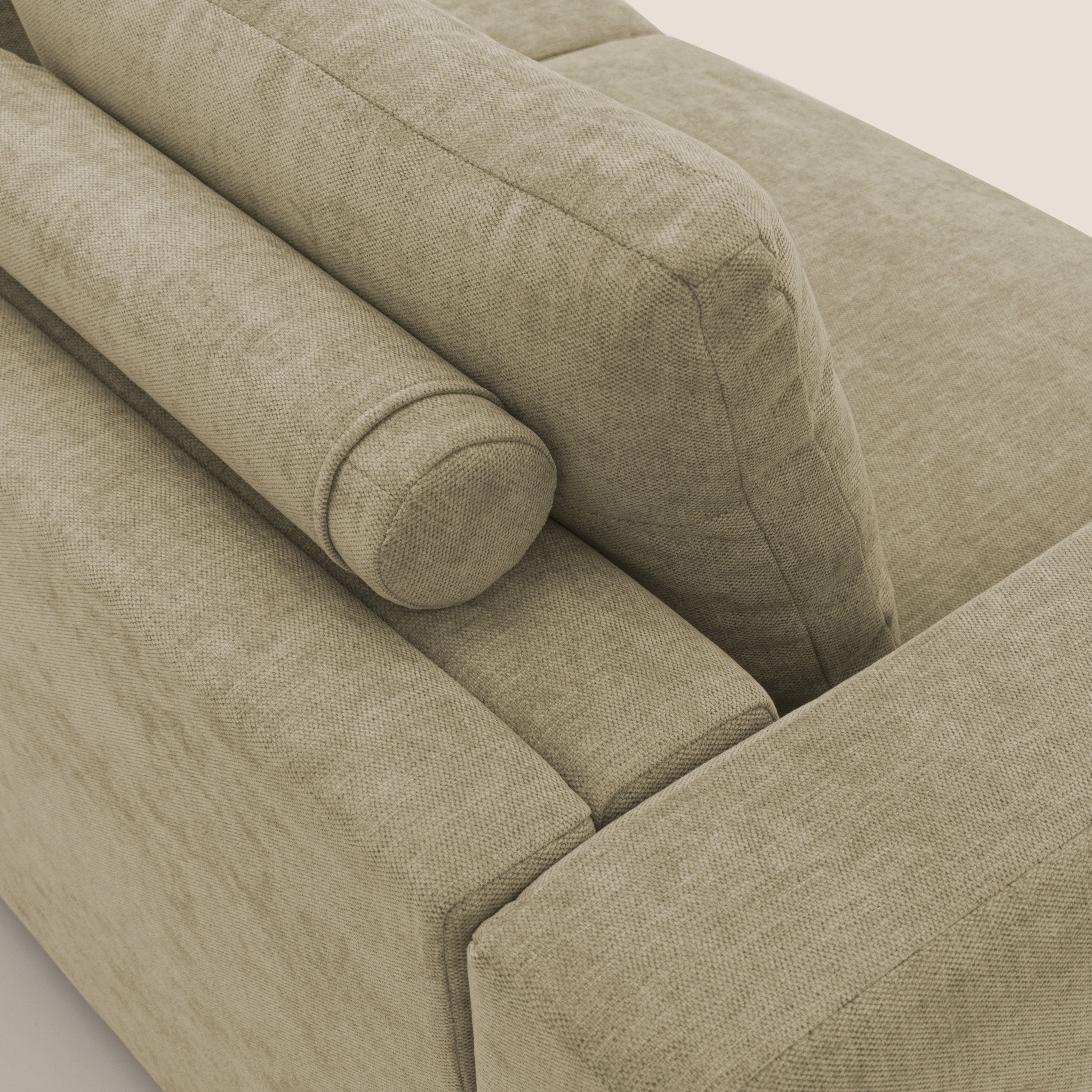 Freia Divano letto minimal materasso h15 cm con morbidi schienali in tessuto impermeabile T14 - divani.store