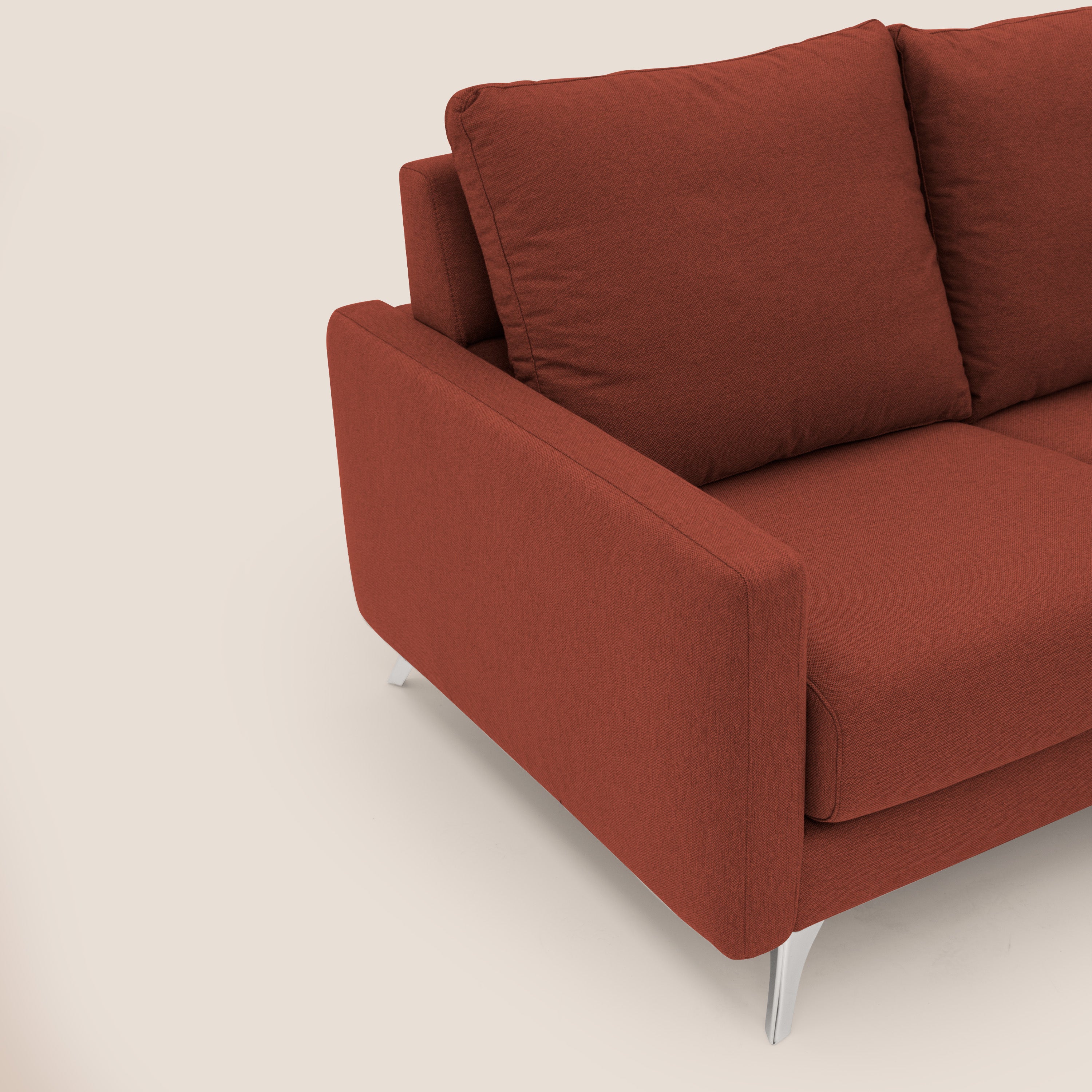 Klimt divano con sedute allungabili e schienali in piuma d'oca in tessuto smacchiabile T05 rosso - divani.store