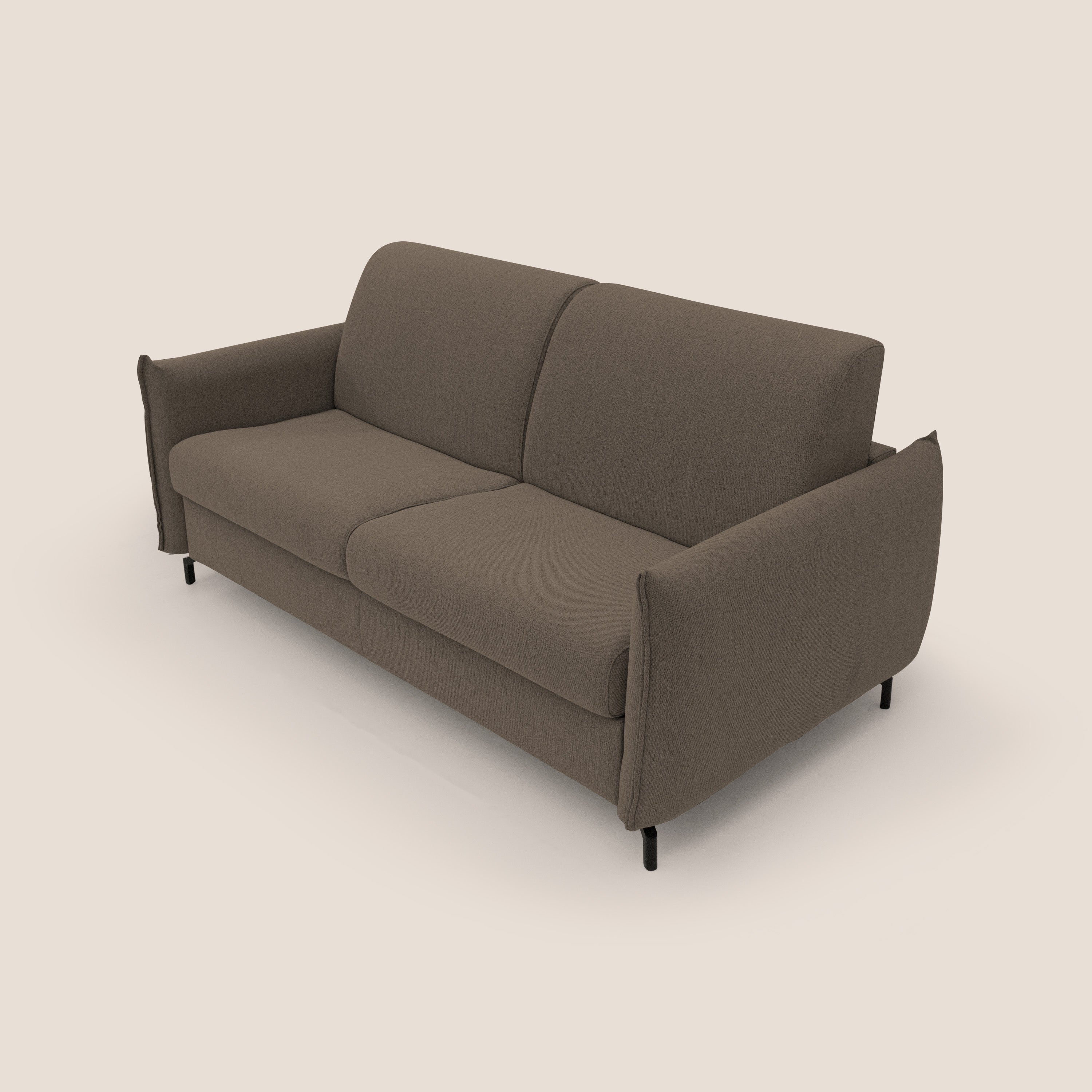Scarlet divano letto in tessuto misto cotone impermeabile T19 marrone - divani.store