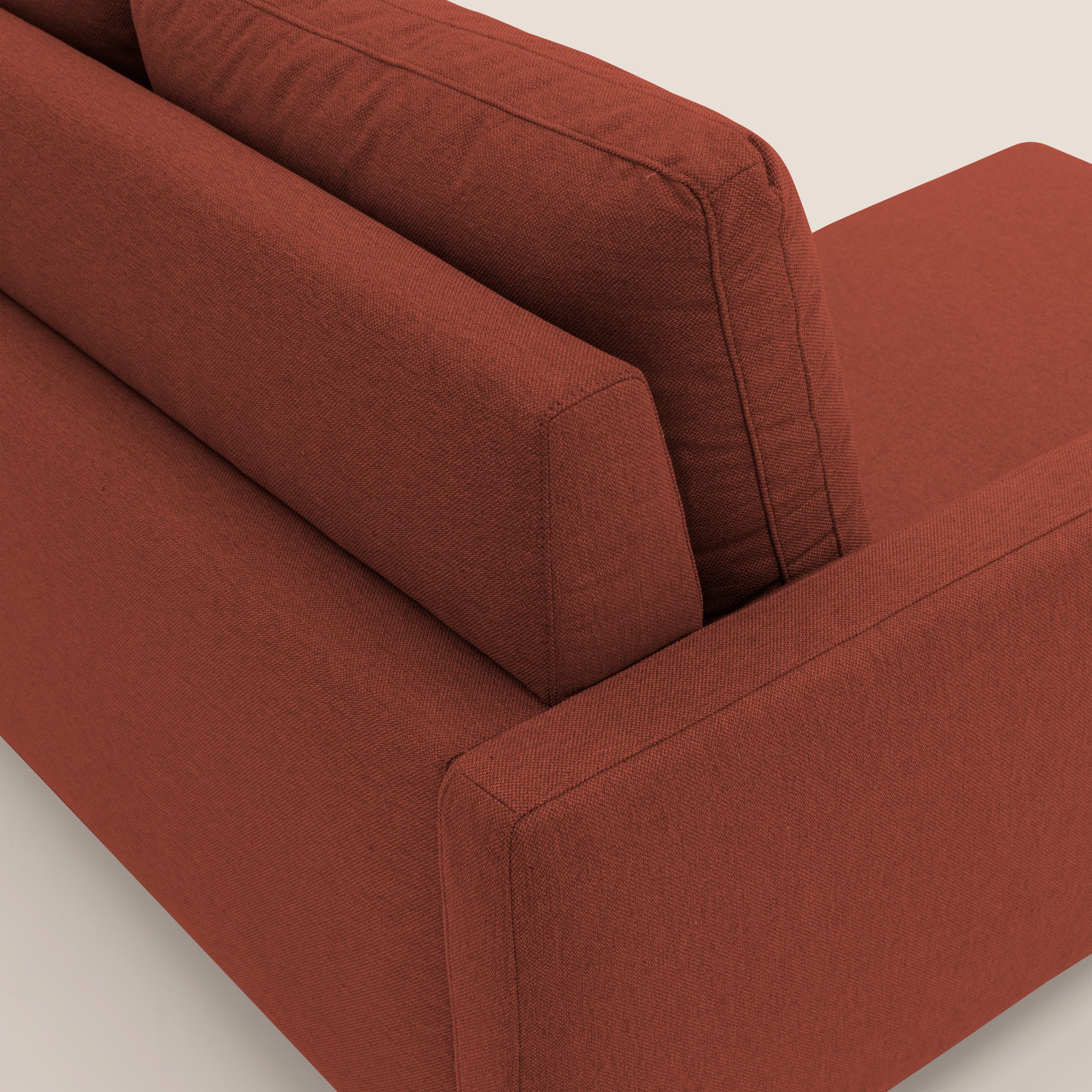 Klimt divano con sedute allungabili e schienali in piuma d'oca in tessuto smacchiabile T05 rosso - divani.store