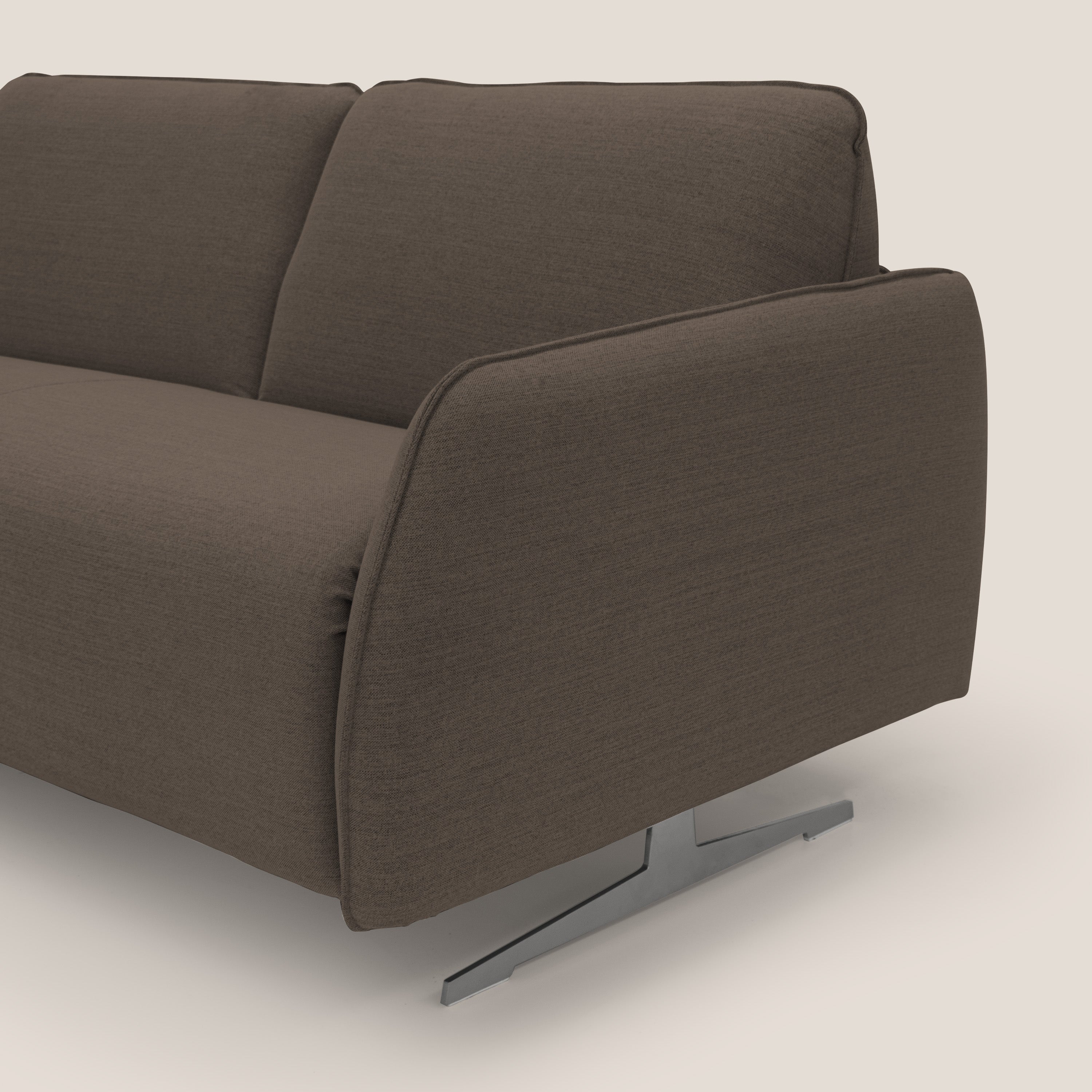 Texas Divano letto matrimoniale moderno in tessuto impermeabile T19 marrone - divani.store