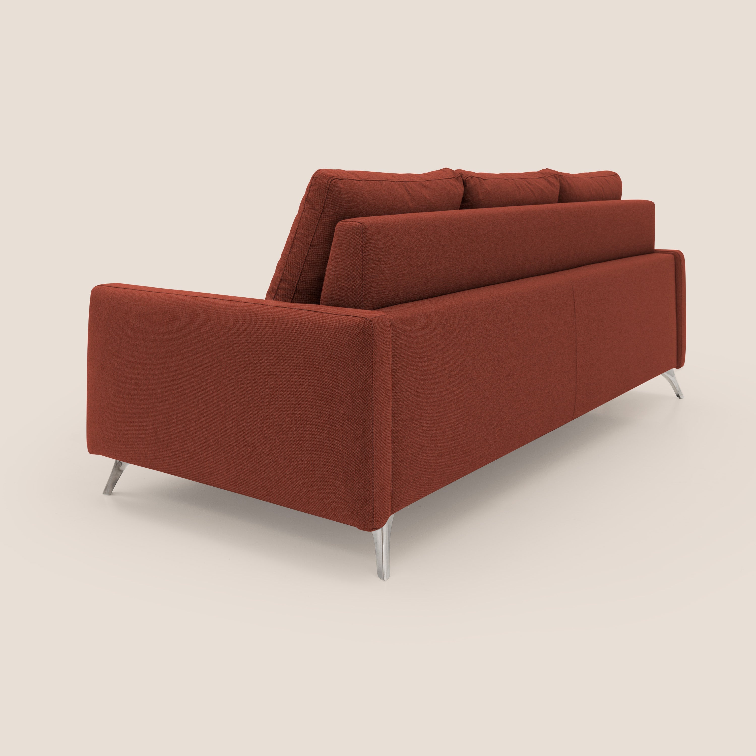 Klimt divano con 3 sedute allungabili e schienali in piuma d'oca in tessuto smacchiabile T05 rosso - divani.store