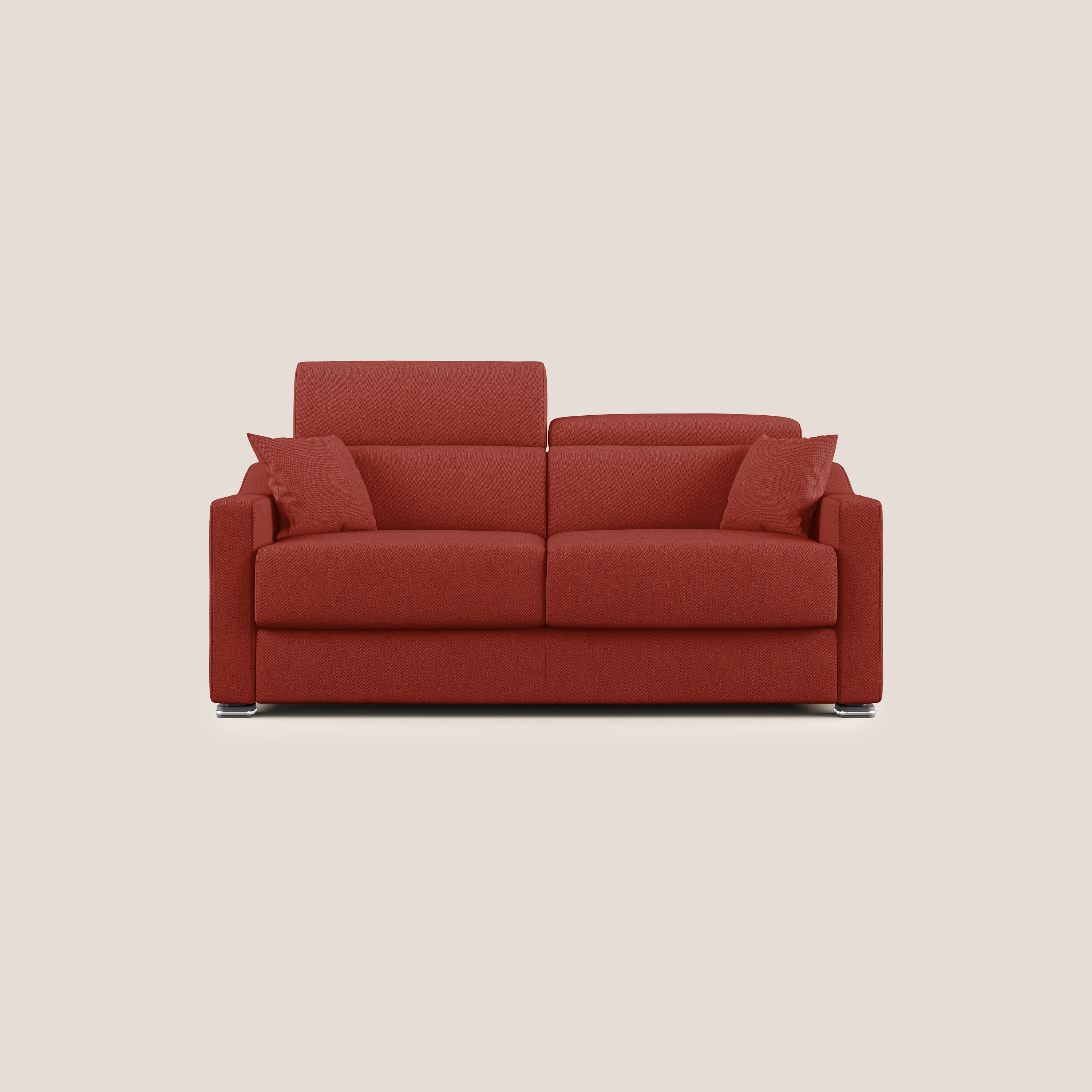 Amber divano letto matrimoniale in tessuto smacchiabile T05 rosso - divani.store