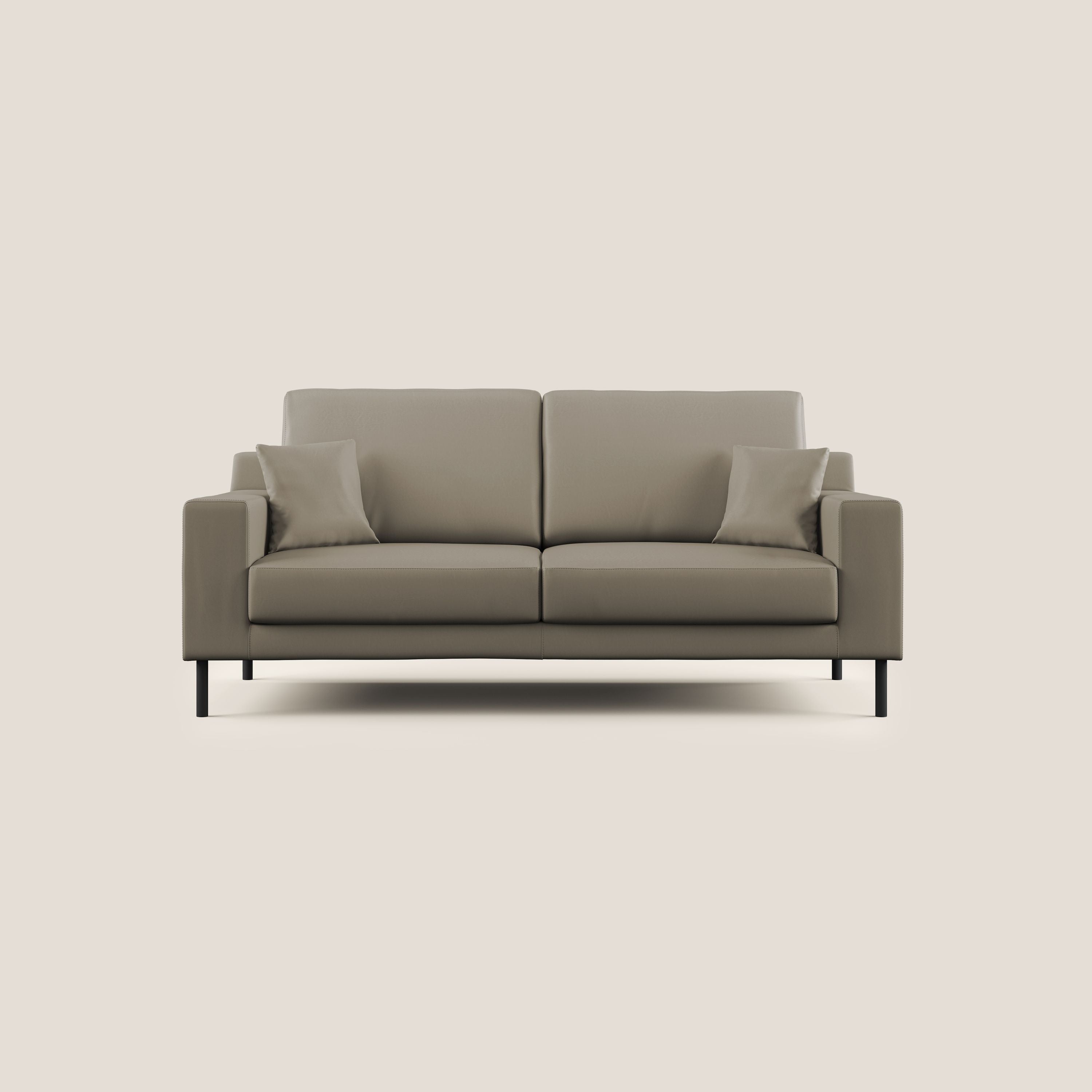 Uranio divano moderno lineare in Ecopelle impermeabile T04 talpa - divani.store
