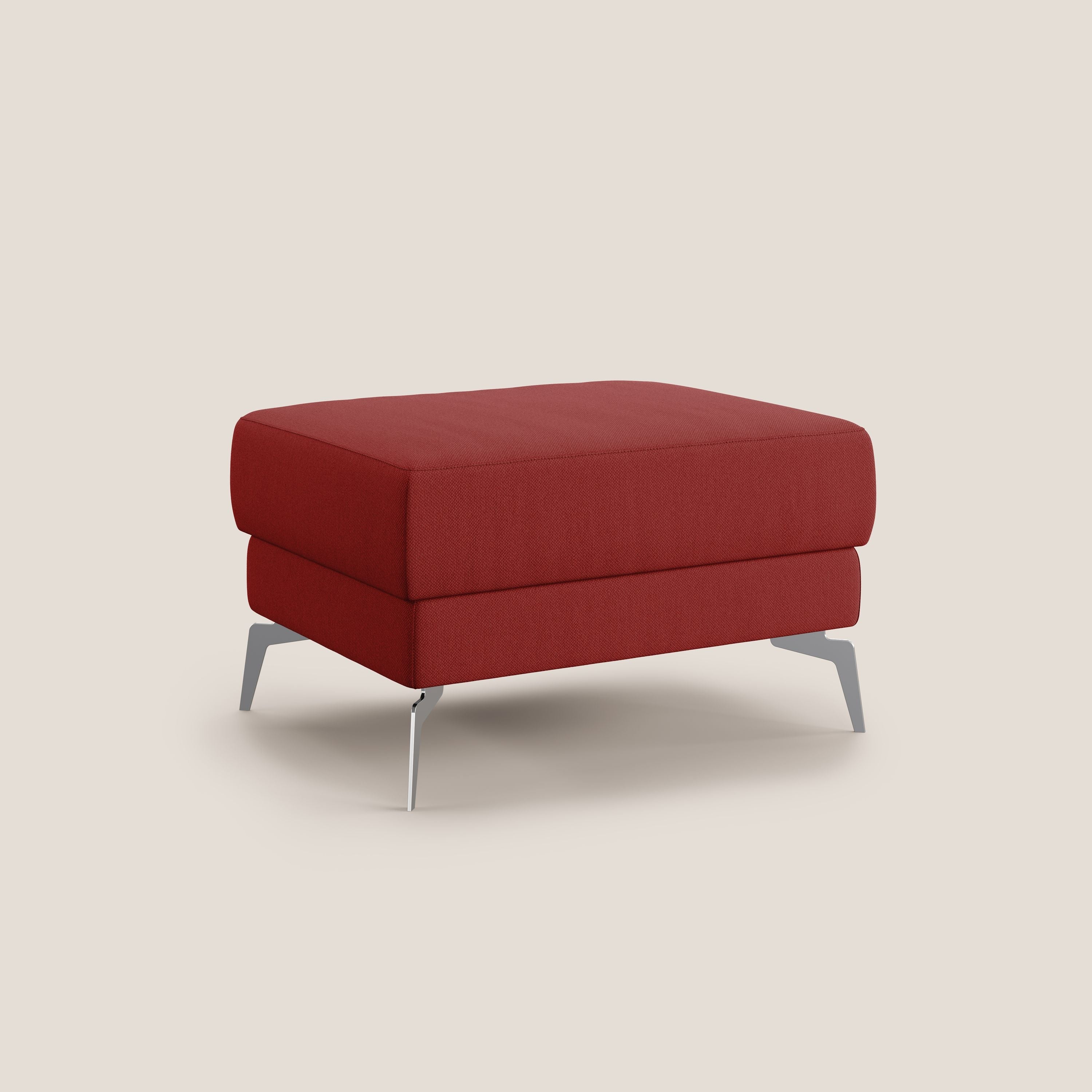 Star Pouf con piedini alti in tessuto smacchiabile T05 rosso - divani.store