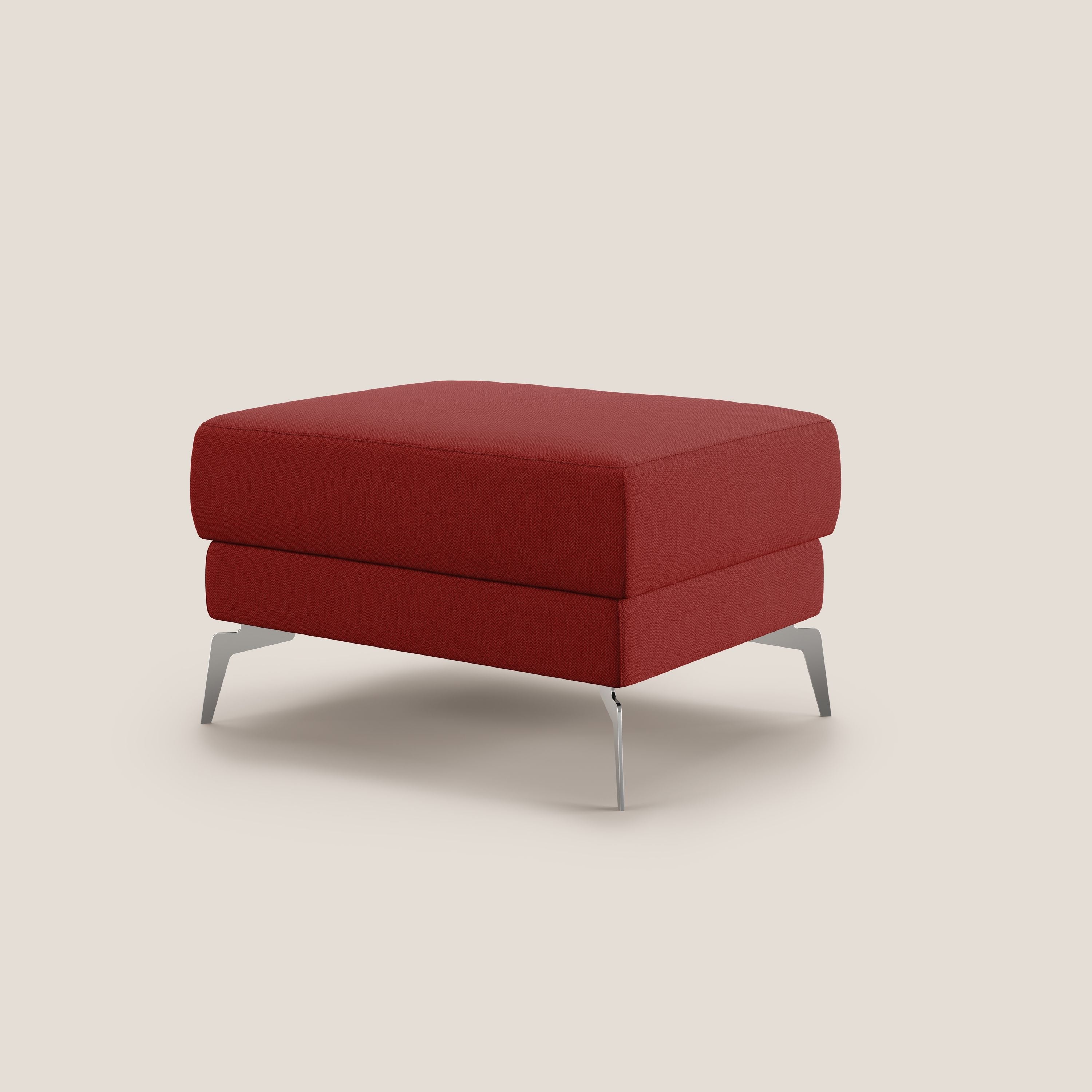 Star Pouf con piedini alti in tessuto smacchiabile T05 rosso - divani.store