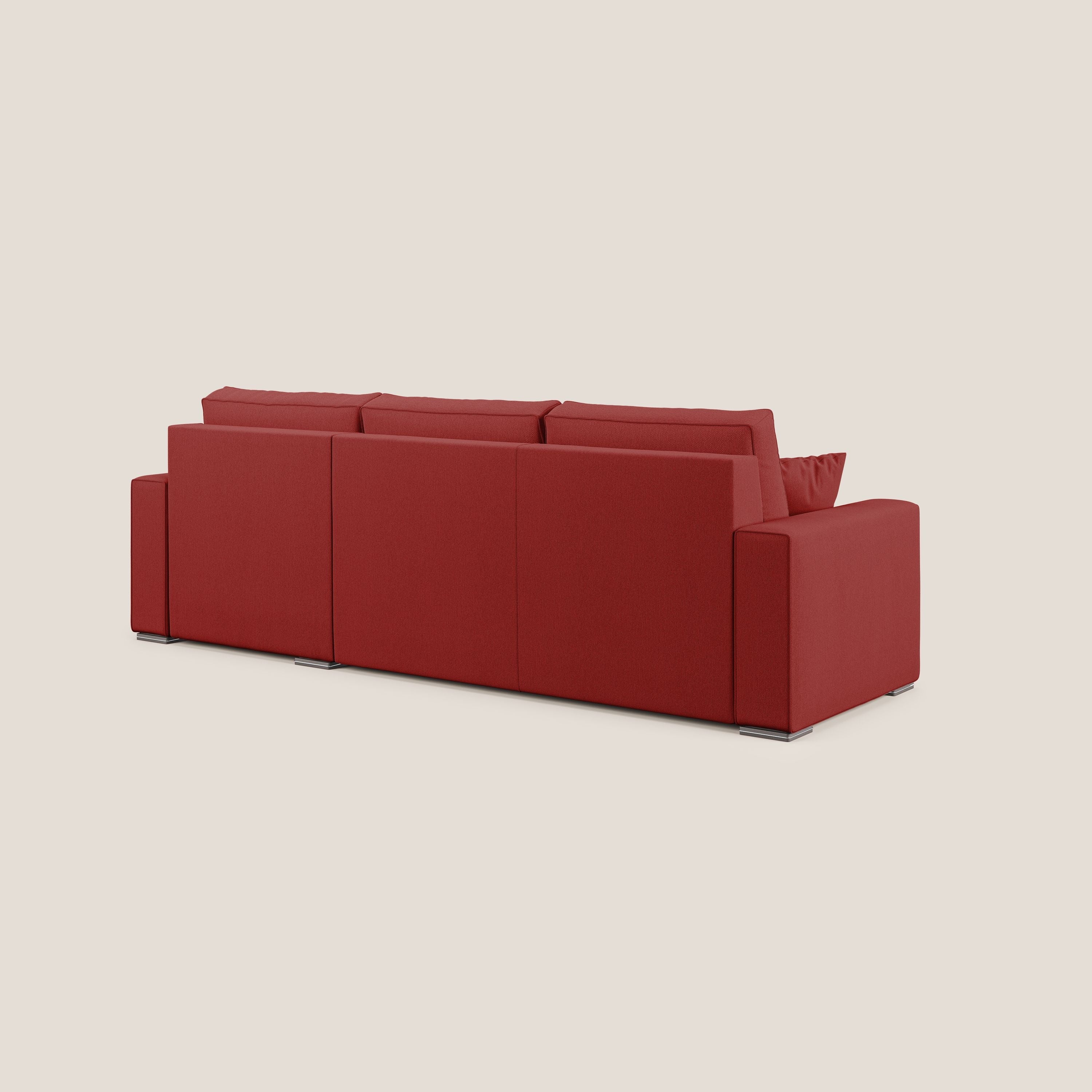 Dream Divano letto angolare in tessuto smacchiabile T05 rosso - divani.store