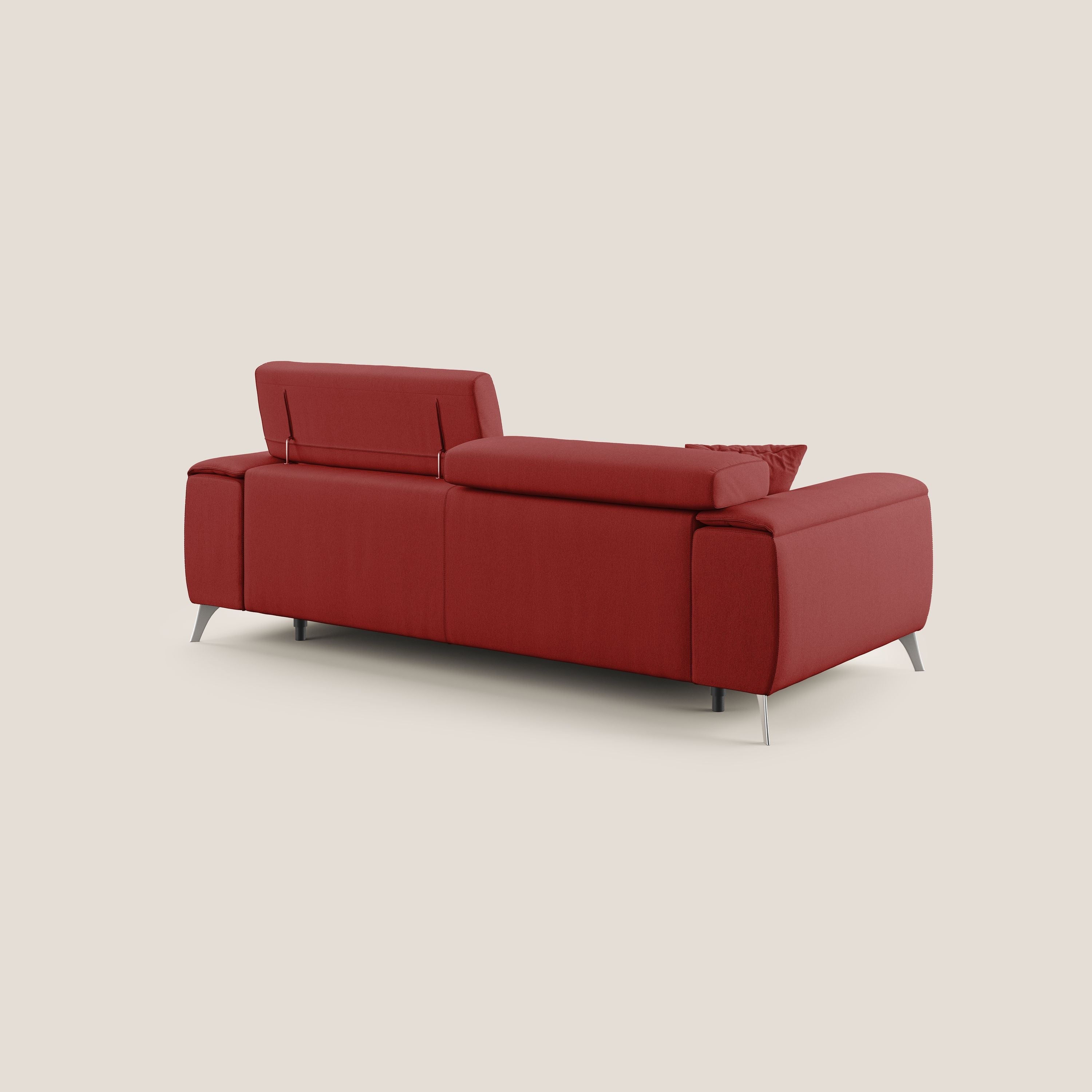 Fusion divano con sedute allungabili in tessuto smacchiabile T05 rosso - divani.store